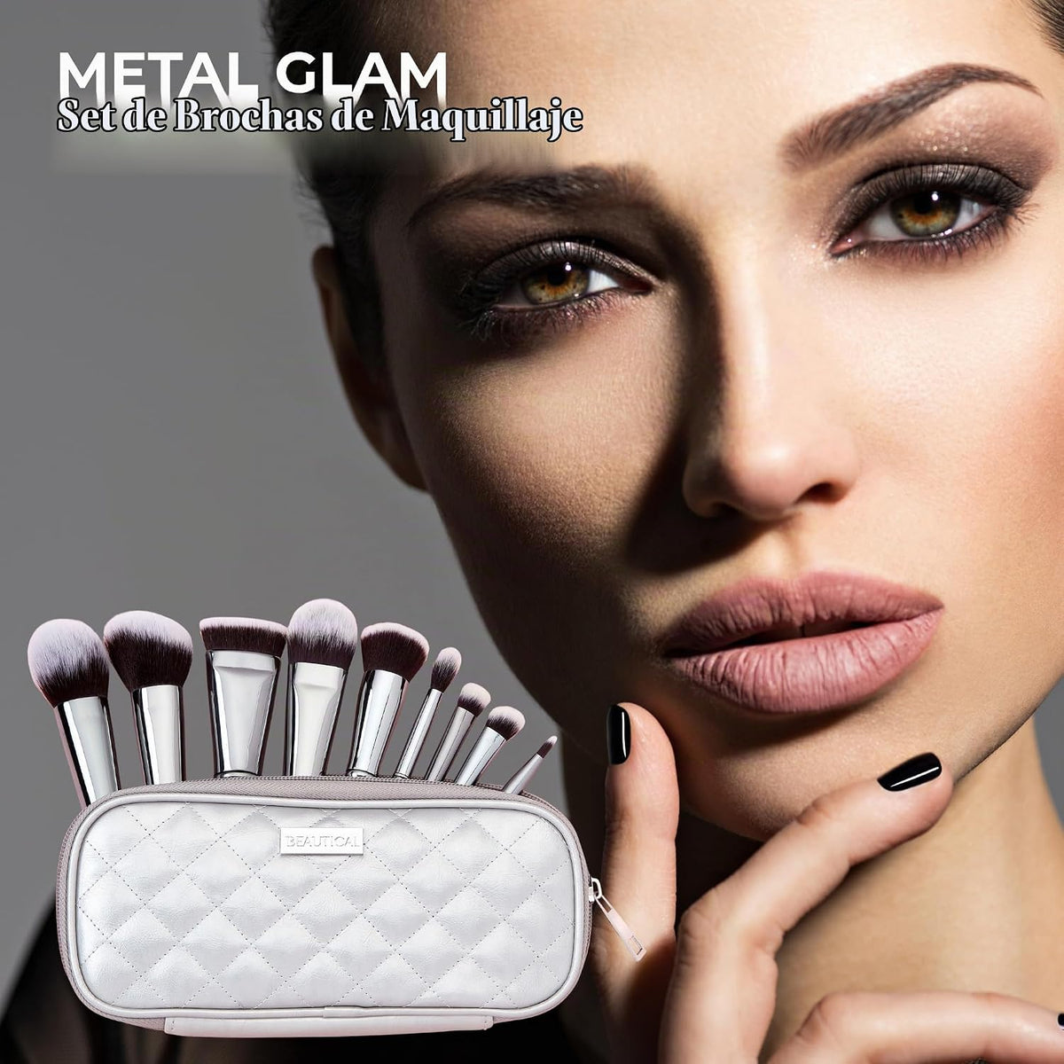 BEAUTICAL Juego de brochas de maquillaje profesional \u2013 9 broch...
