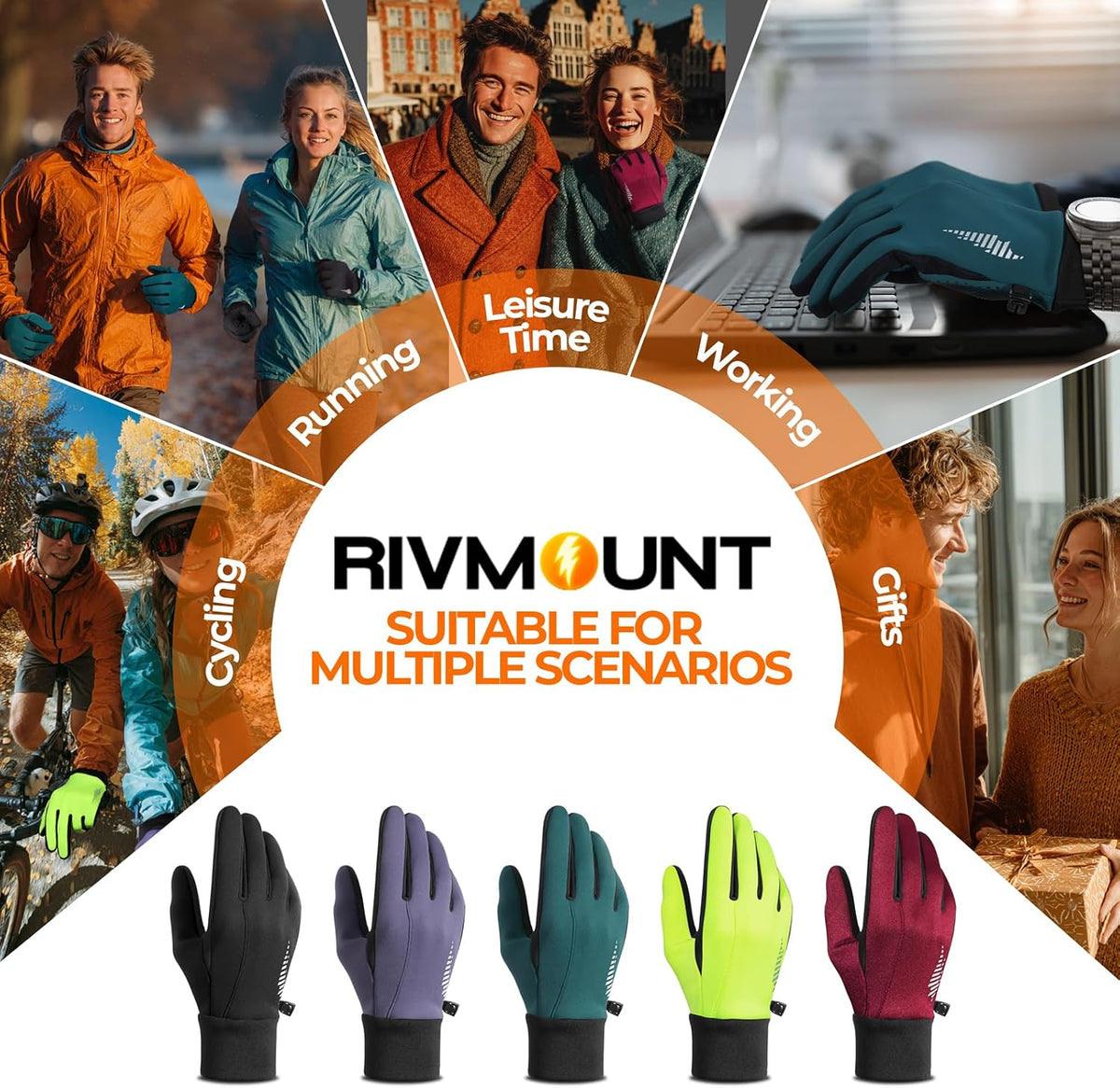 rivmount Guantes de invierno para mujeres y hombres, guantes de for...