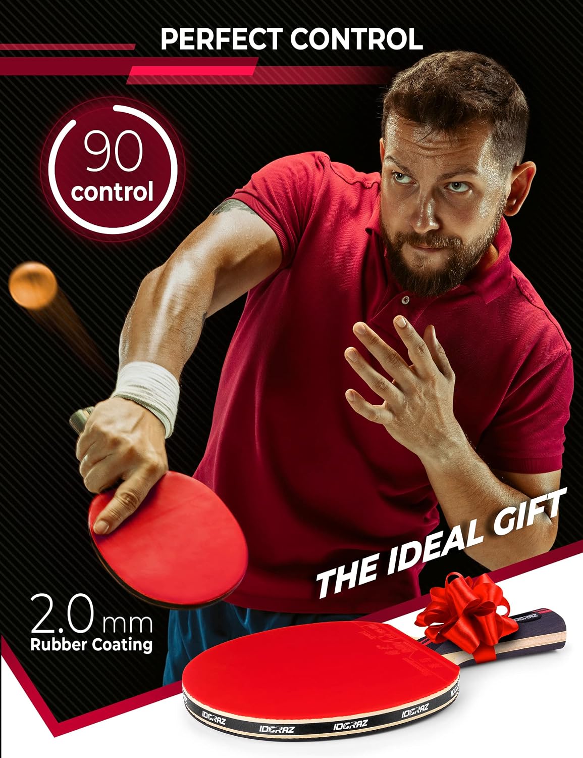 Idoraz Pala Profesional de Ping Pong - Raqueta de Tenis de Mesa con...