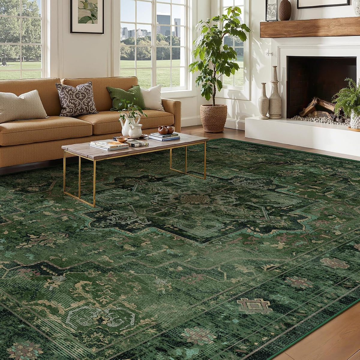 Jainmy Alfombras grandes vintage de 9 x 12 pies para sala de estar,...