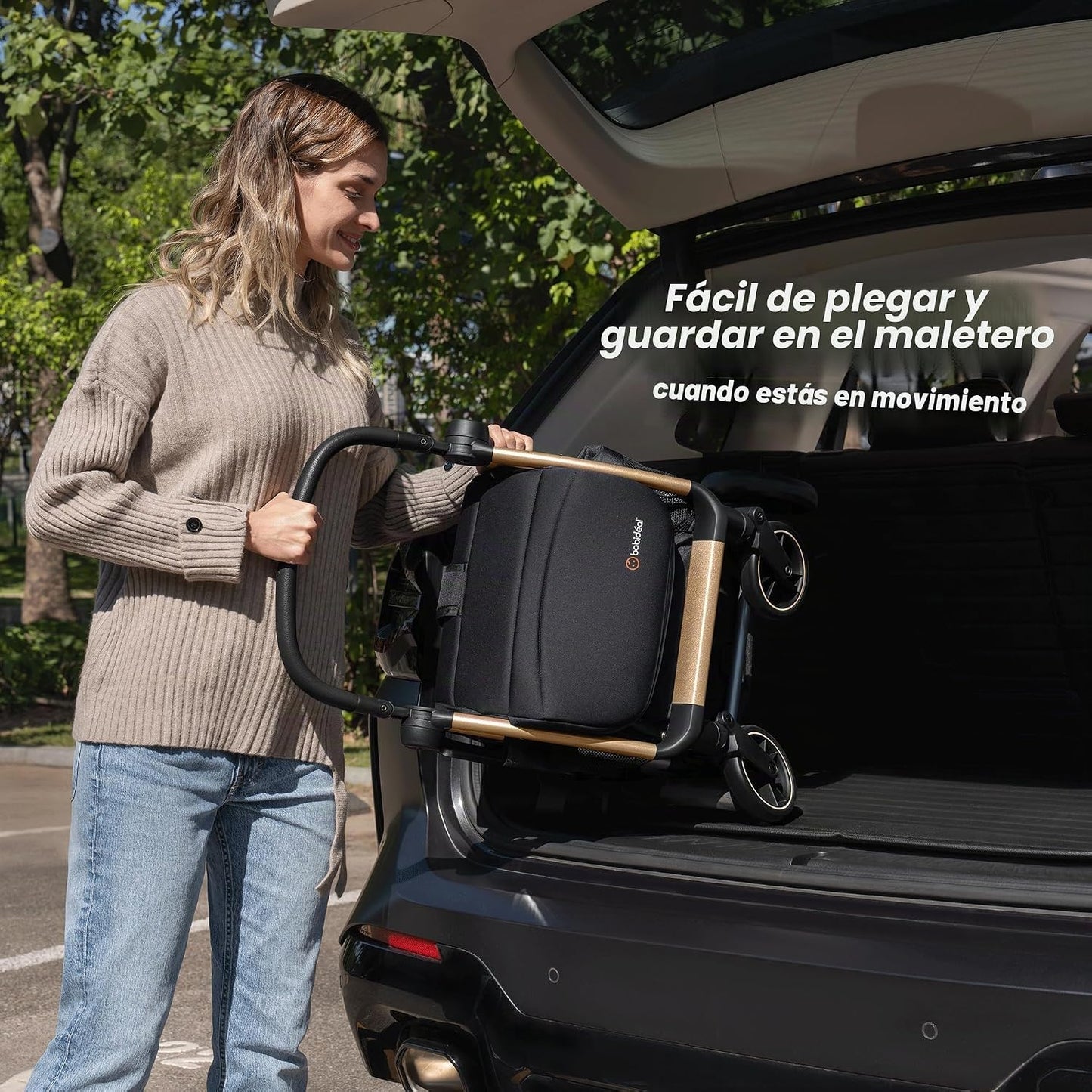 Babideal Cochecito de viaje ligero para bebé, cochecito auto plegab...