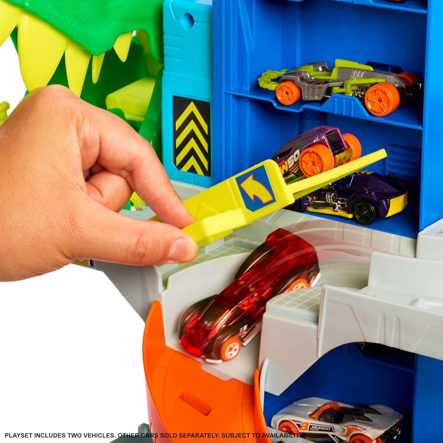Hot Wheels Juego de pistas de autos de juguete, garaje City Ultimat...