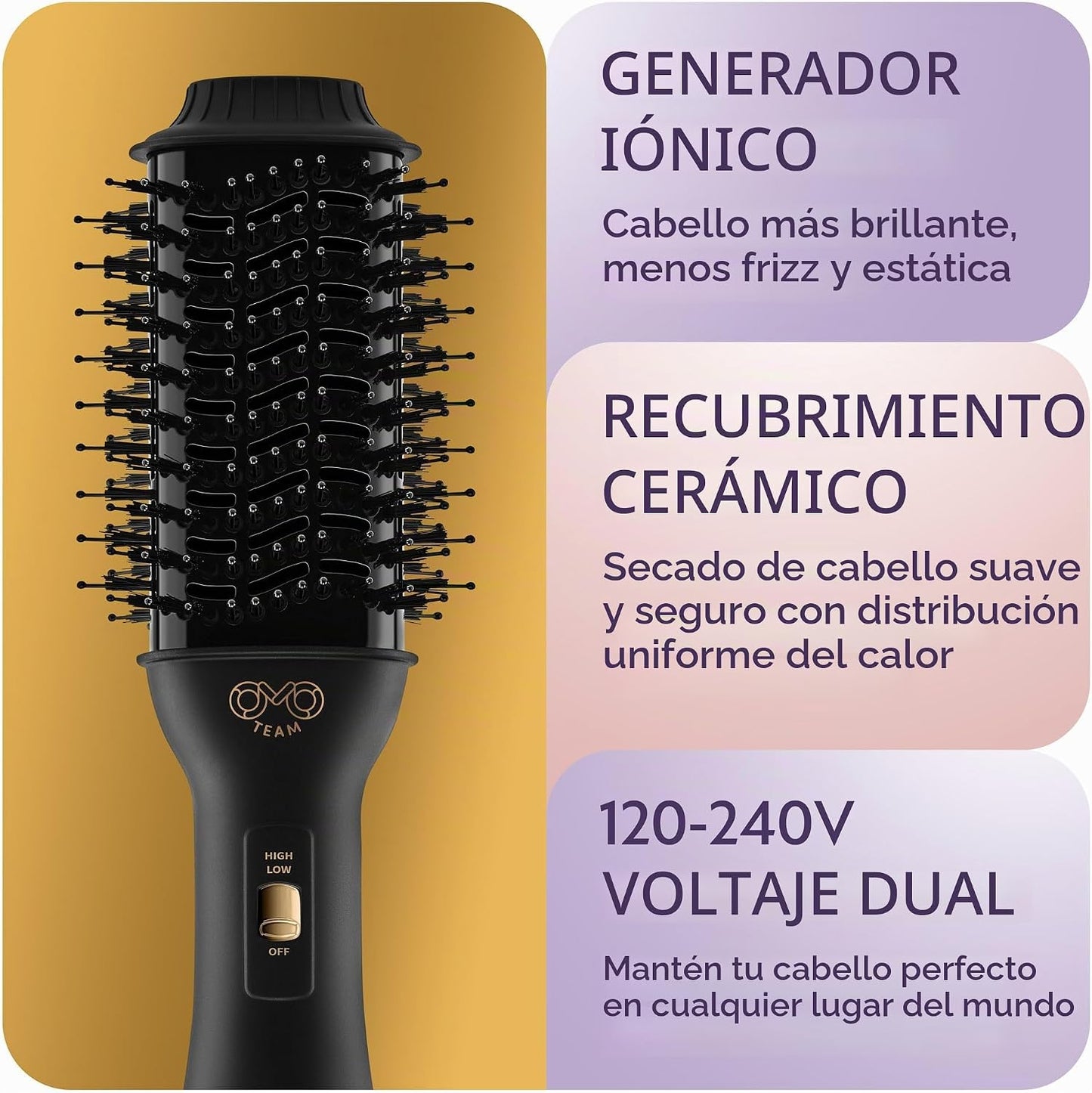 Cepillo secador de pelo manual de doble voltaje, cepillo de aire ca...
