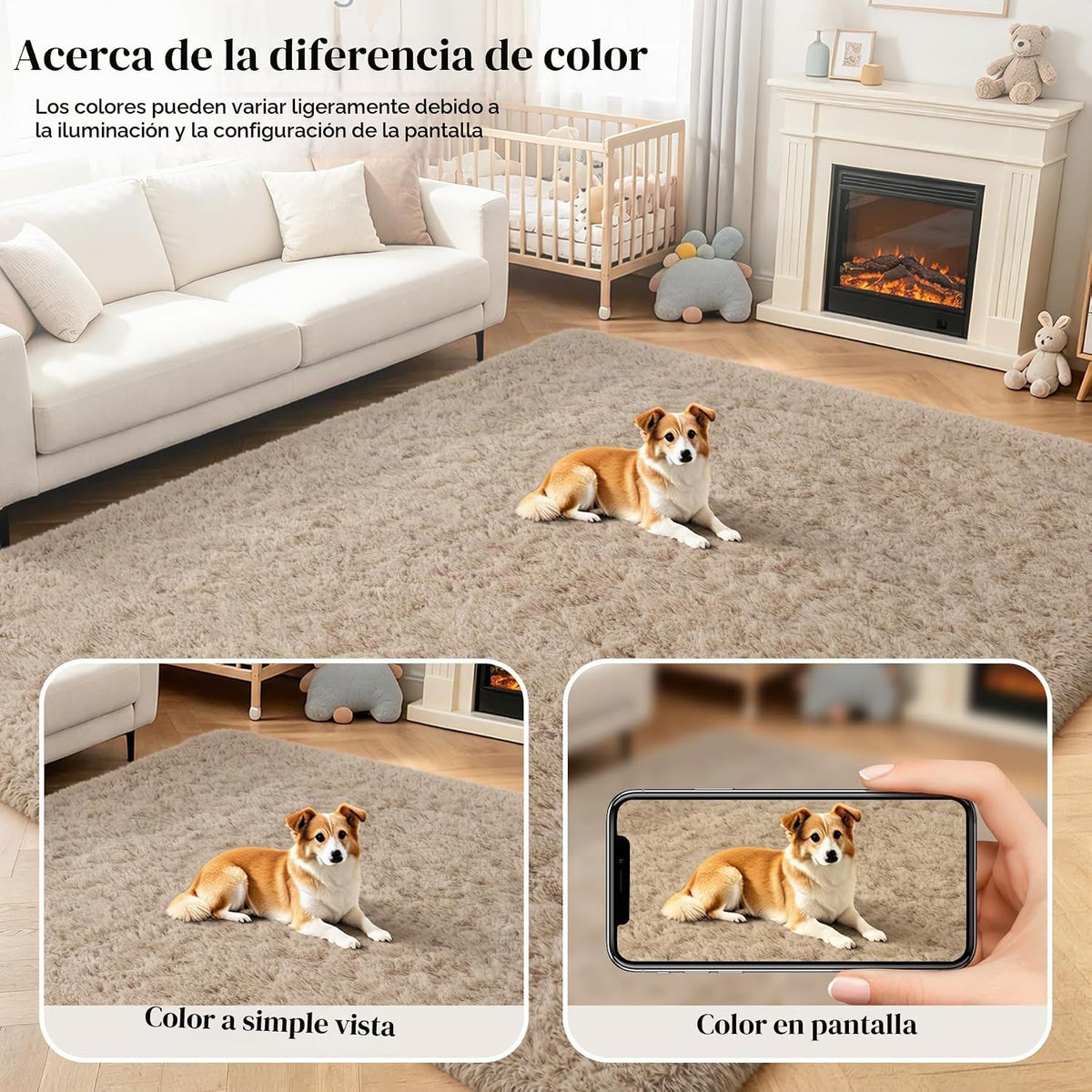 Alfombra de área para sala de estar y dormitorio: 9x12 camello suav...