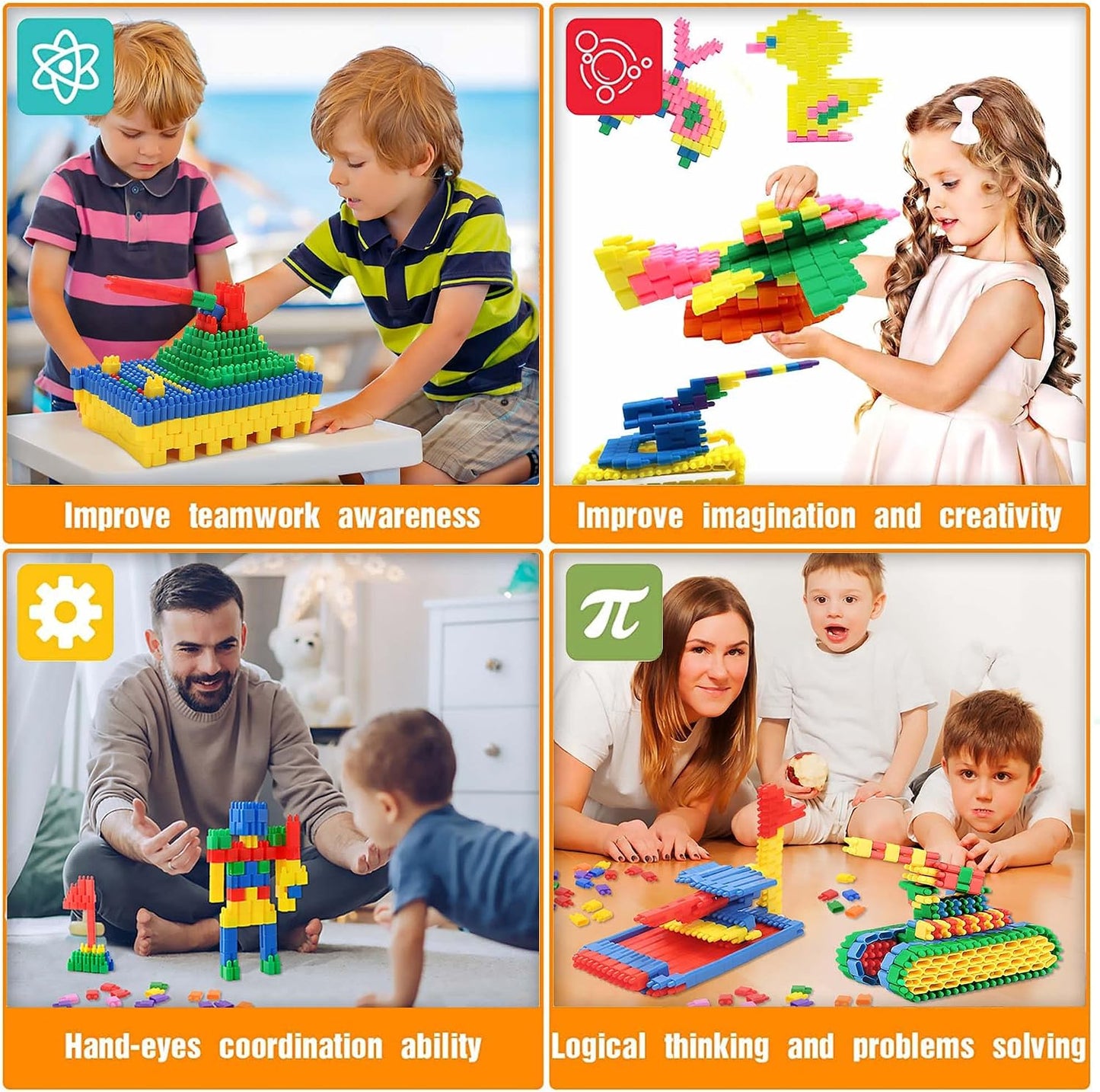 FUBAODA Niños Juego de 600 piezas de bloques de construcción - Jueg...