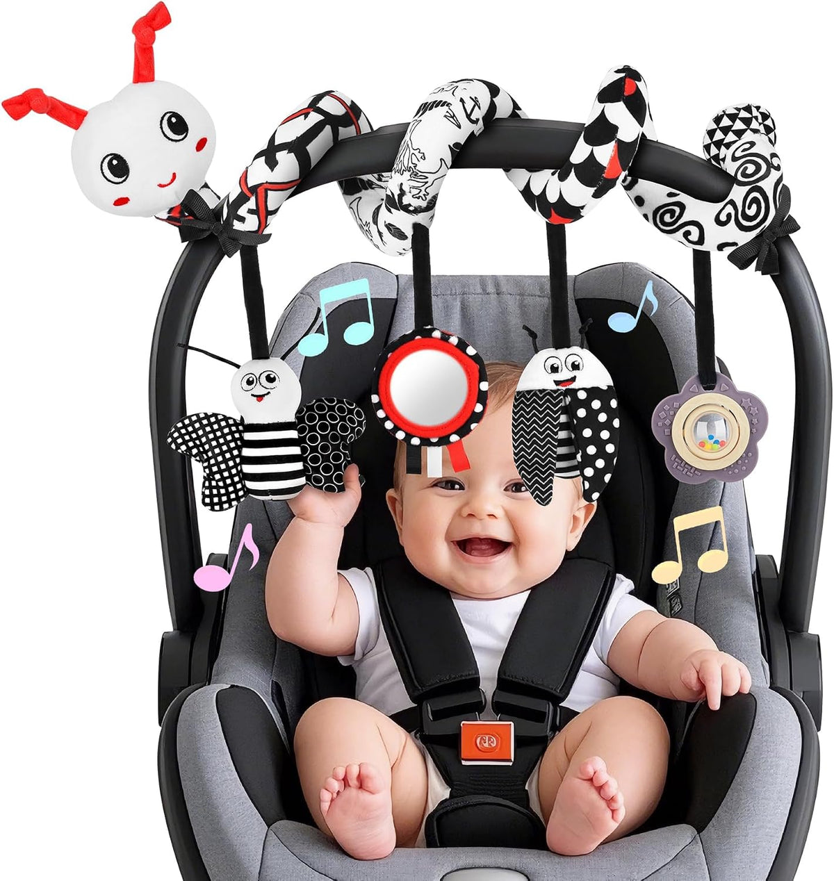 Zendstanding Juguetes de Asiento de Coche para Bebés, Cochecito de...