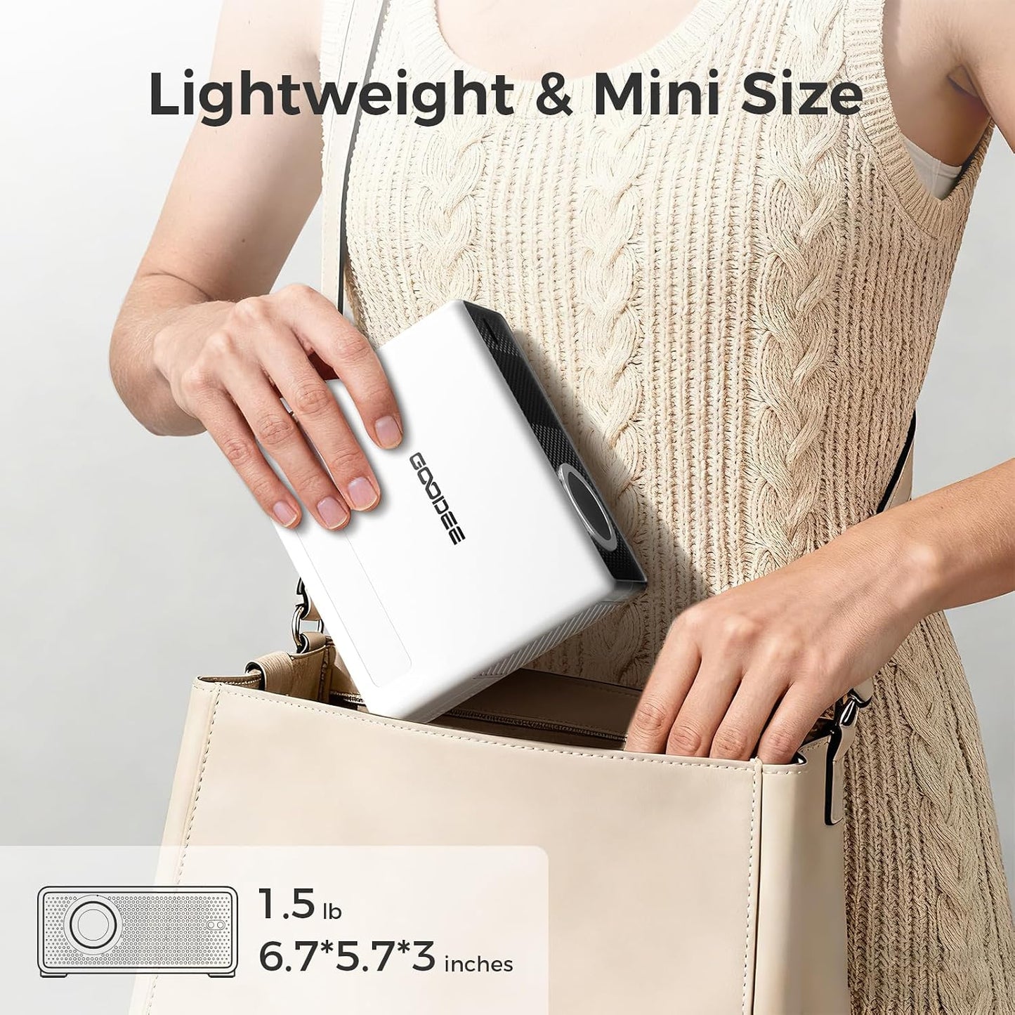 GOODEE Mini proyector con WiFi y Bluetooth - Aplicaciones integrada...