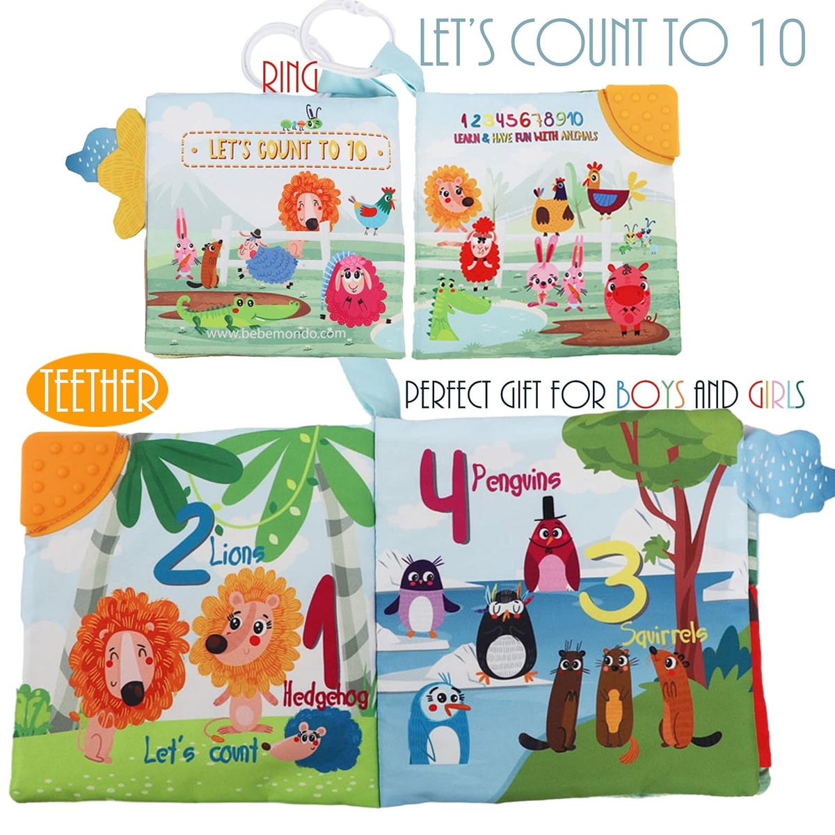 Fish Baby Crinkle Books &amp; Farm Baby Toy para bebés recién nacid...