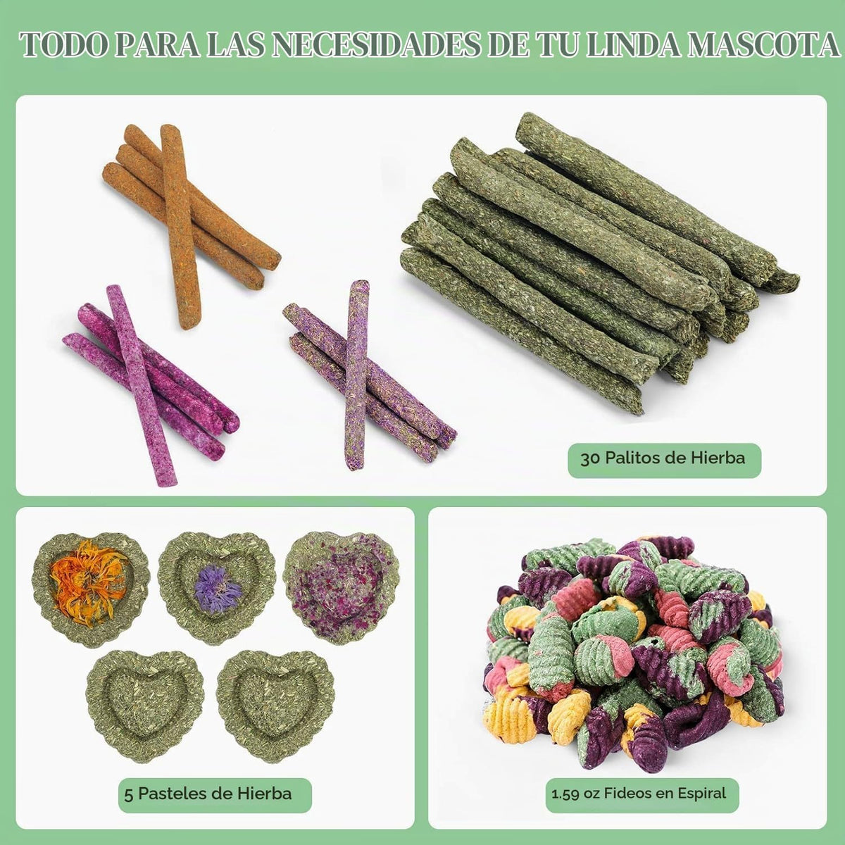 VESPRO Juguetes de conejo para conejos, juguetes masticables de con...