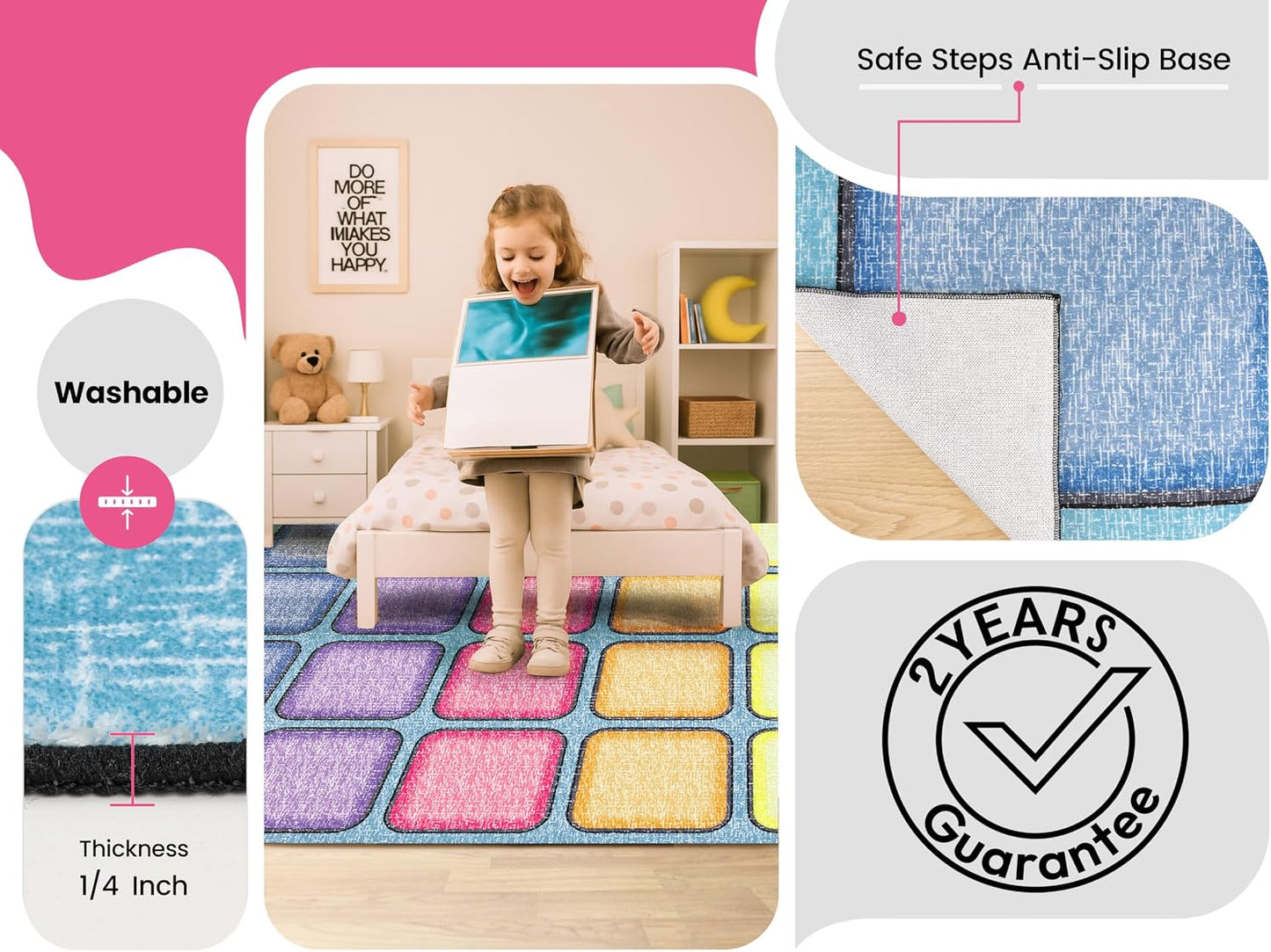 OLEEK Alfombra grande para aula primaria de 8 x 13 pulgadas, (lavab...