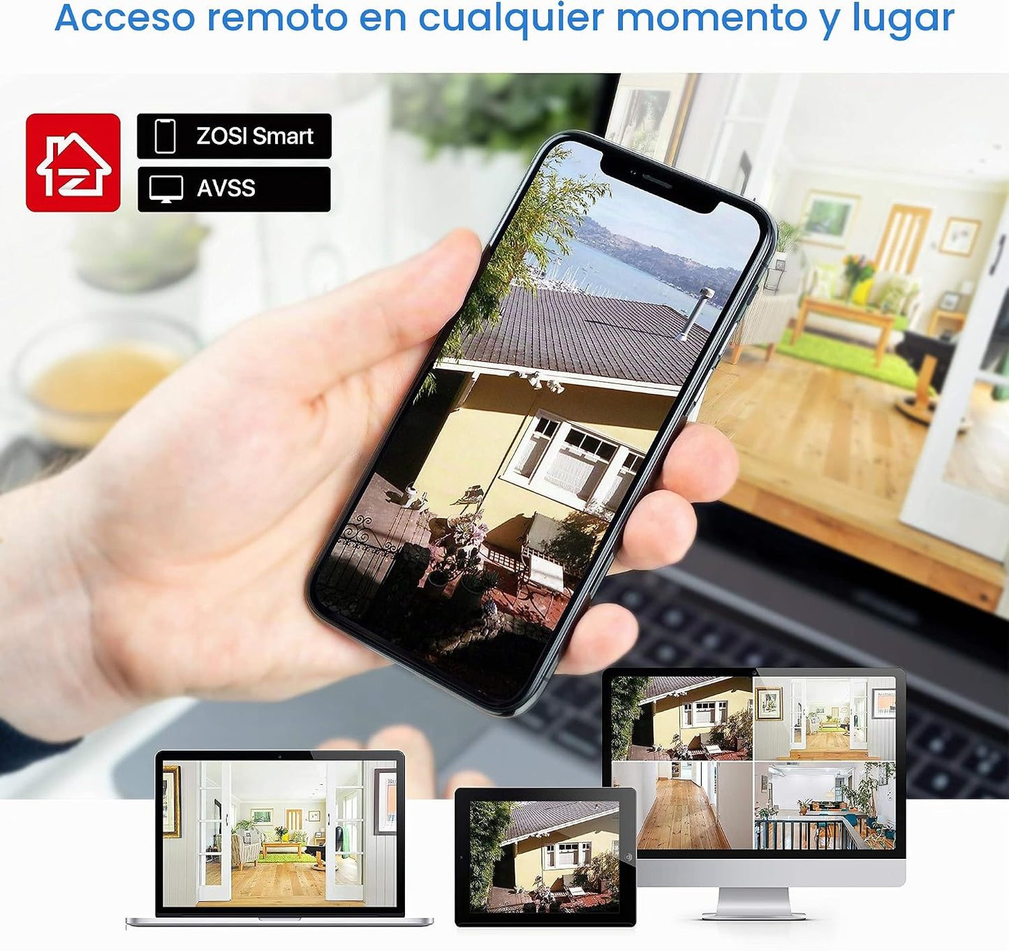 ZOSI H.265+ - Sistema de cámara de seguridad de 16 canales 1080p co...