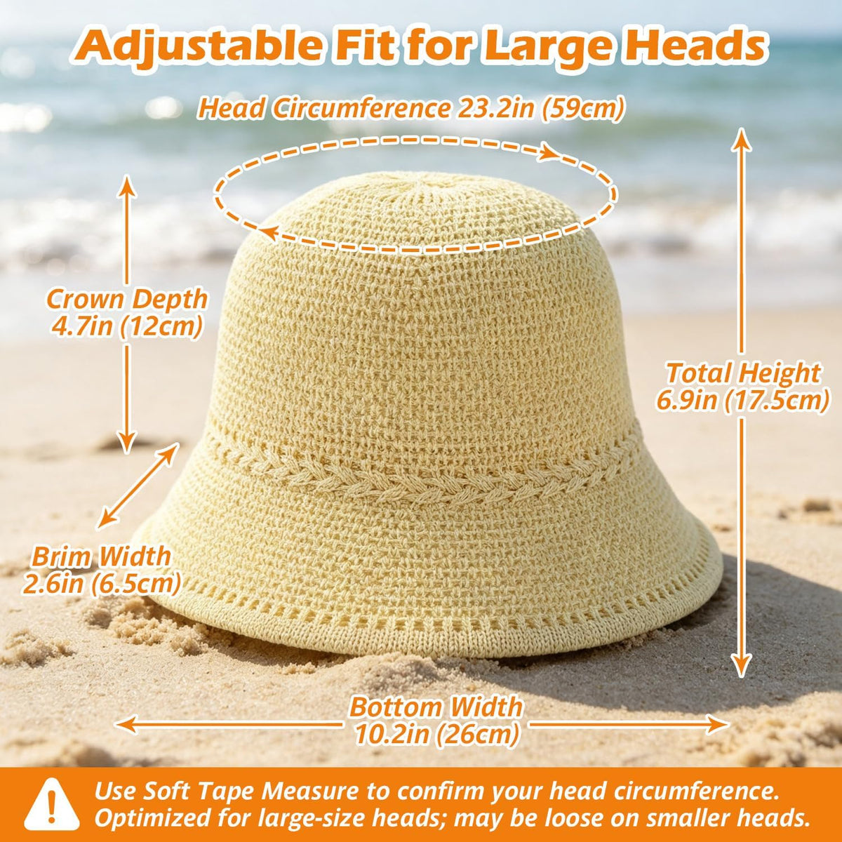 Sombrero de pescador de ganchillo para mujer, sombrero ligero de pa...