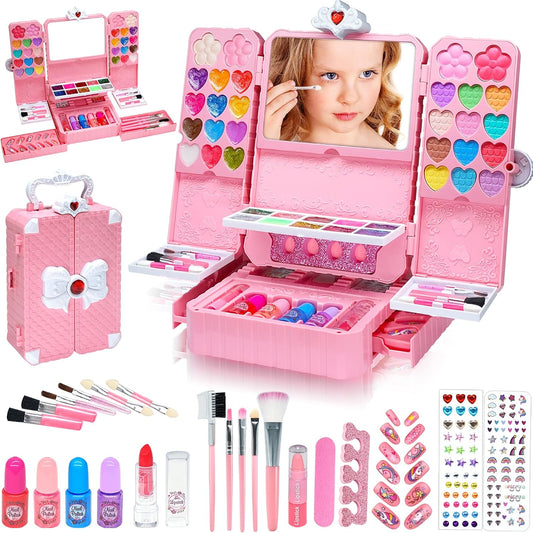 Kit de maquillaje infantil de 75 piezas para niñas, juego de maquil...