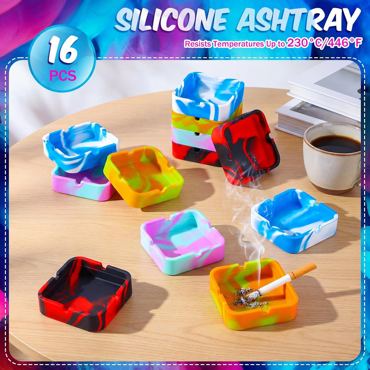 Threlaco Cenicero de silicona para cenizas, 12 unidades, colorido,...