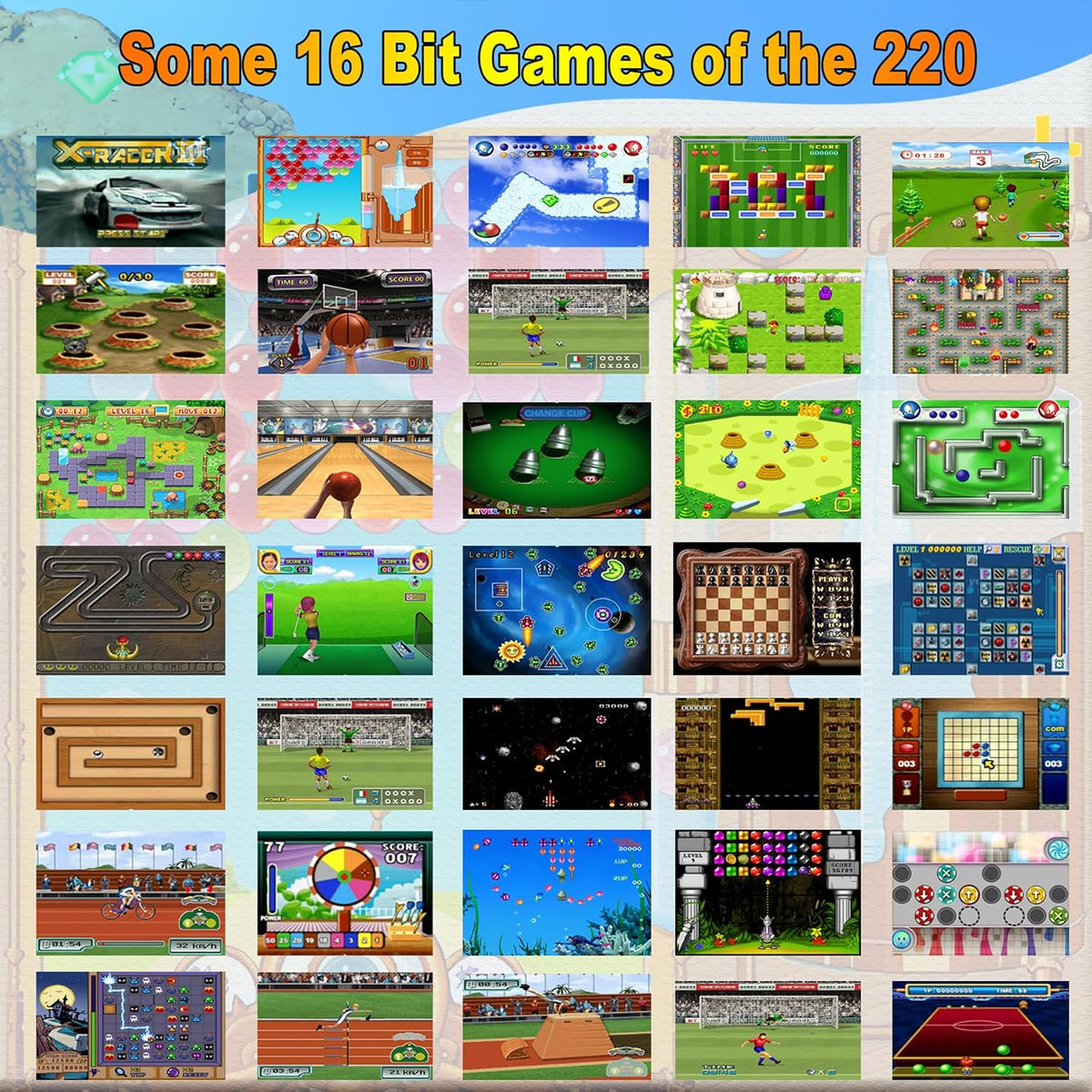 Beijue - Juegos de consola de mano de 16 bits para niños y adultos,...