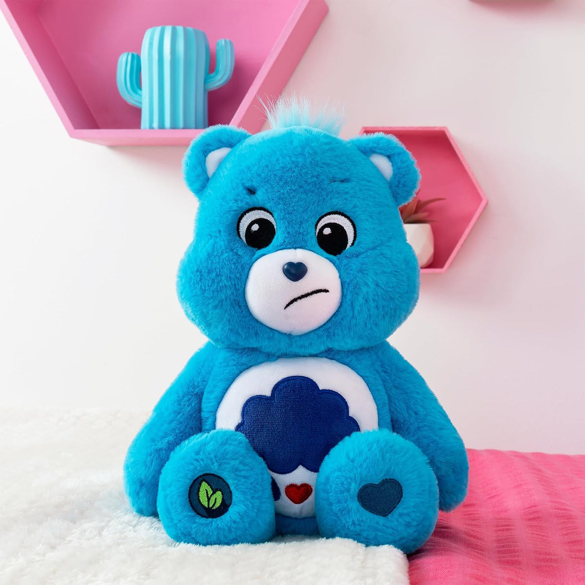 Care Bears Oso de peluche Gruñon de 35,5 cm - Peluche azul para may...