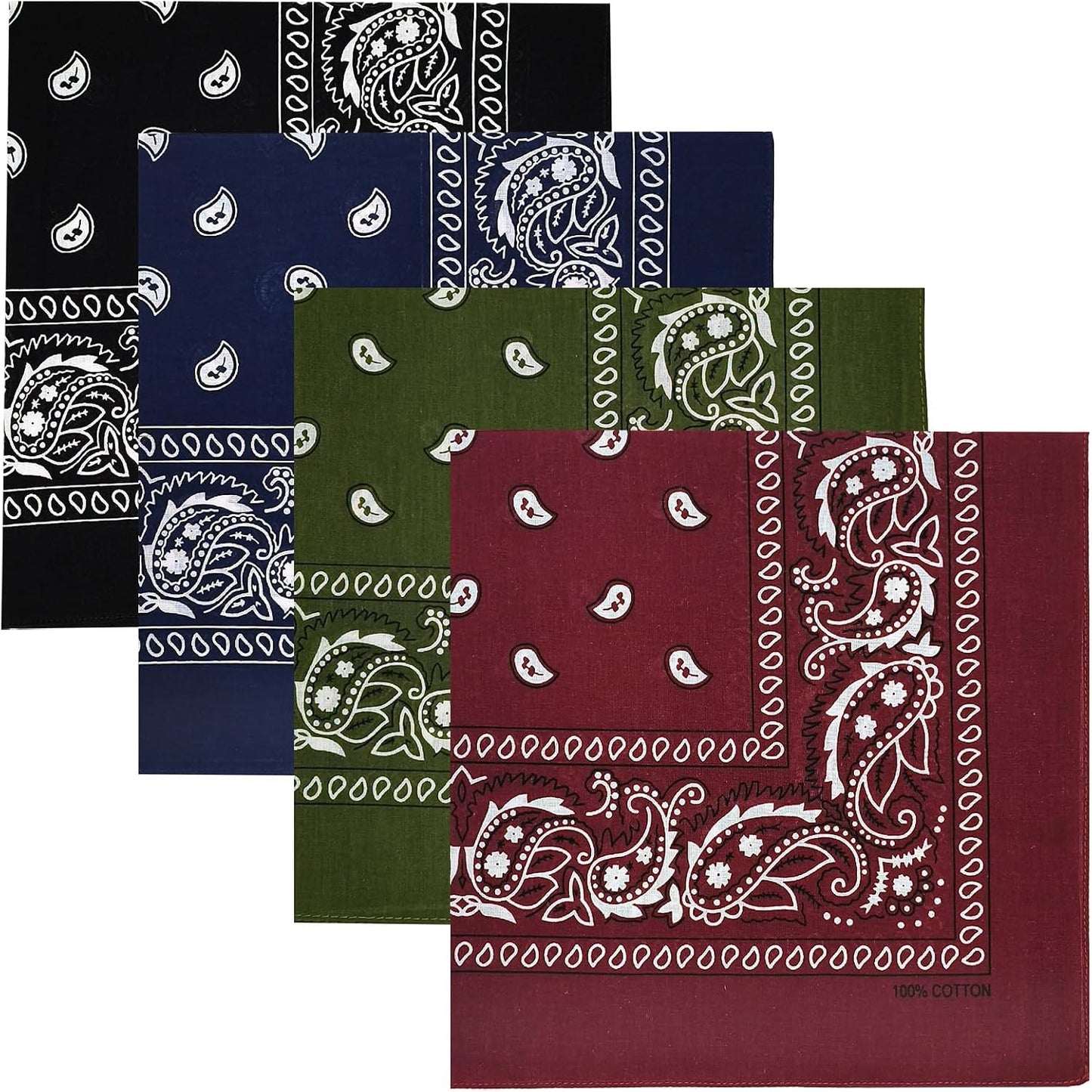 Gorgeous Island Paquete de 4 bandanas 100% algodón de 22 x 22 pulga...