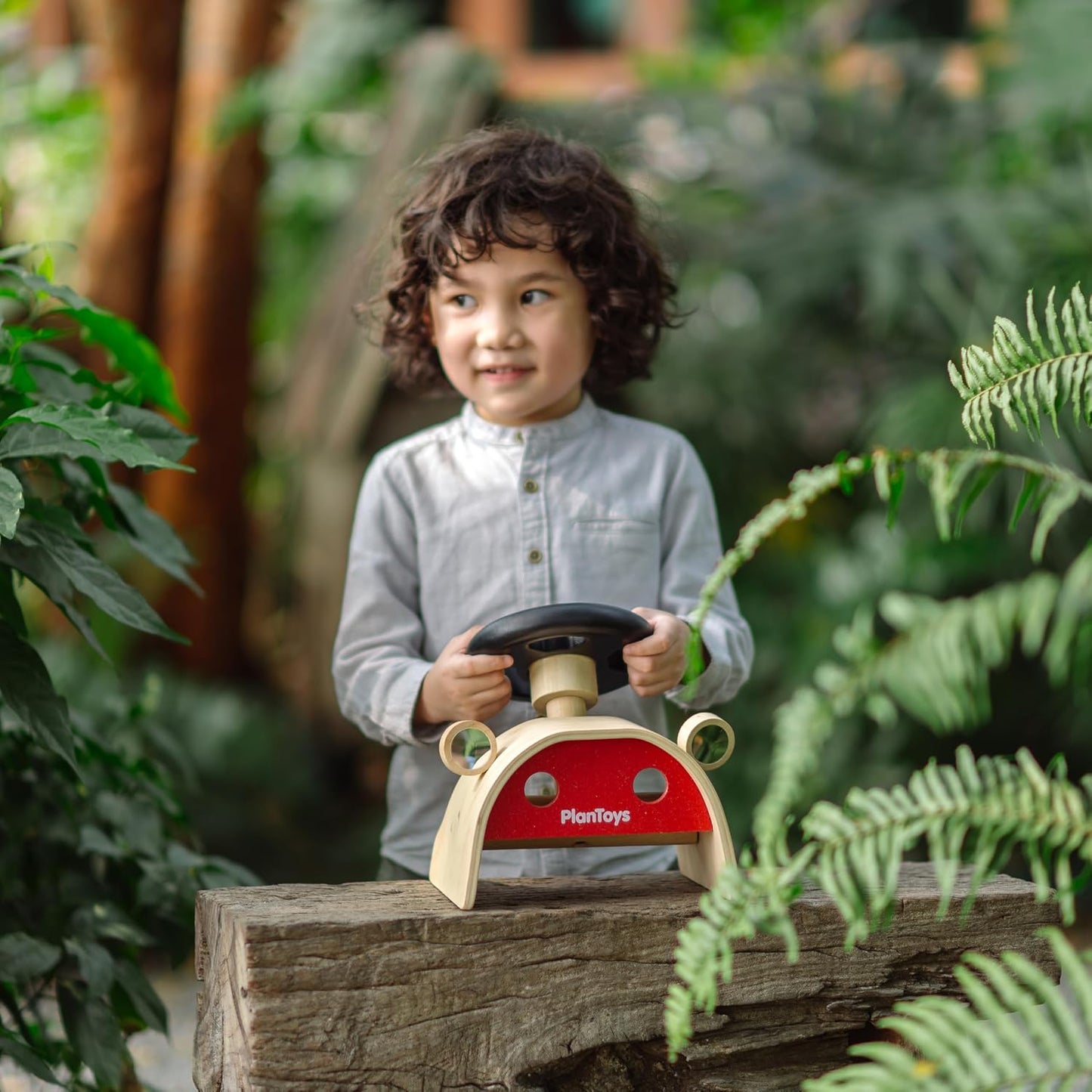 PlanToys® Consola de conducción de madera | Tablero de juego de sim...