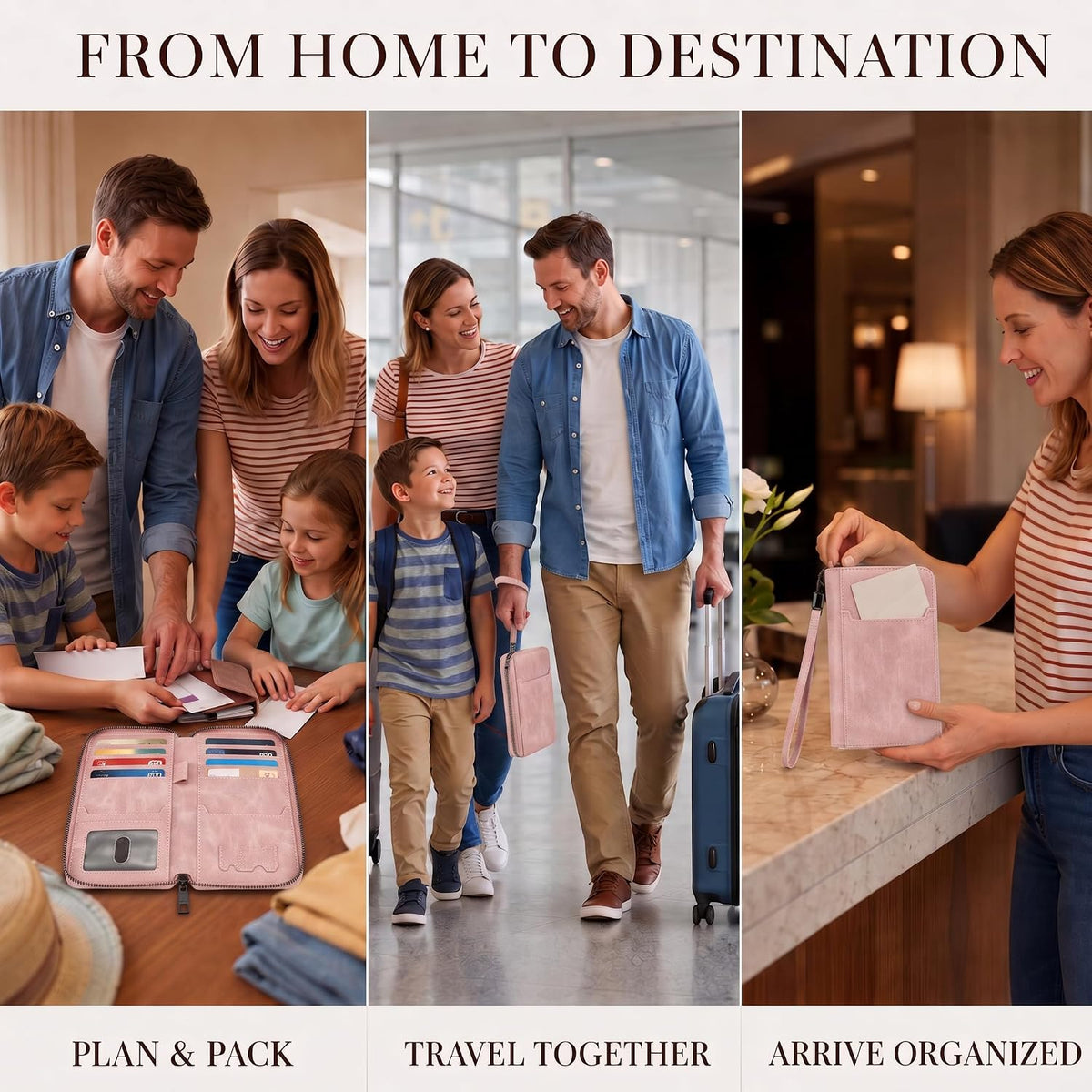 Soporte para pasaporte familiar para viajes, cartera de pasaporte c...