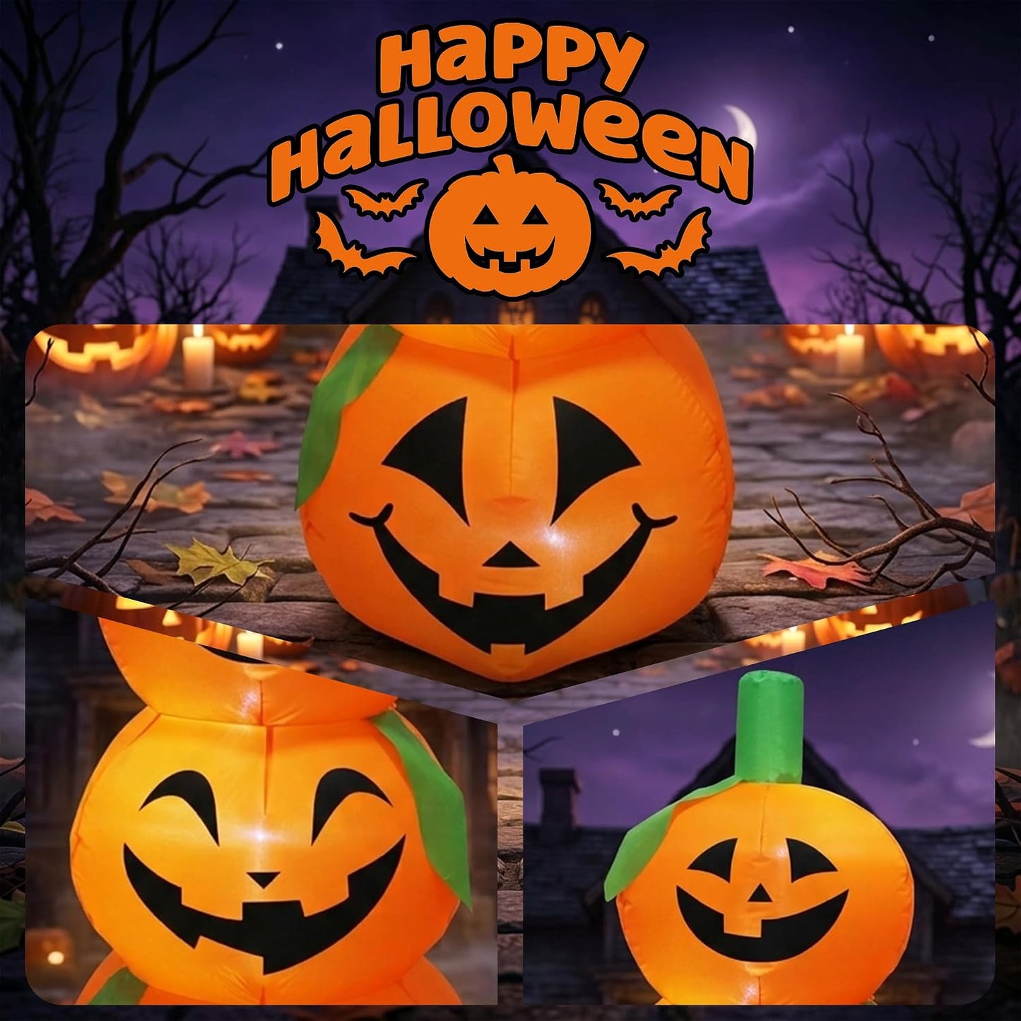 YOUBEMAGIC Decoración inflable de calabaza de Halloween de 4.3 pies...