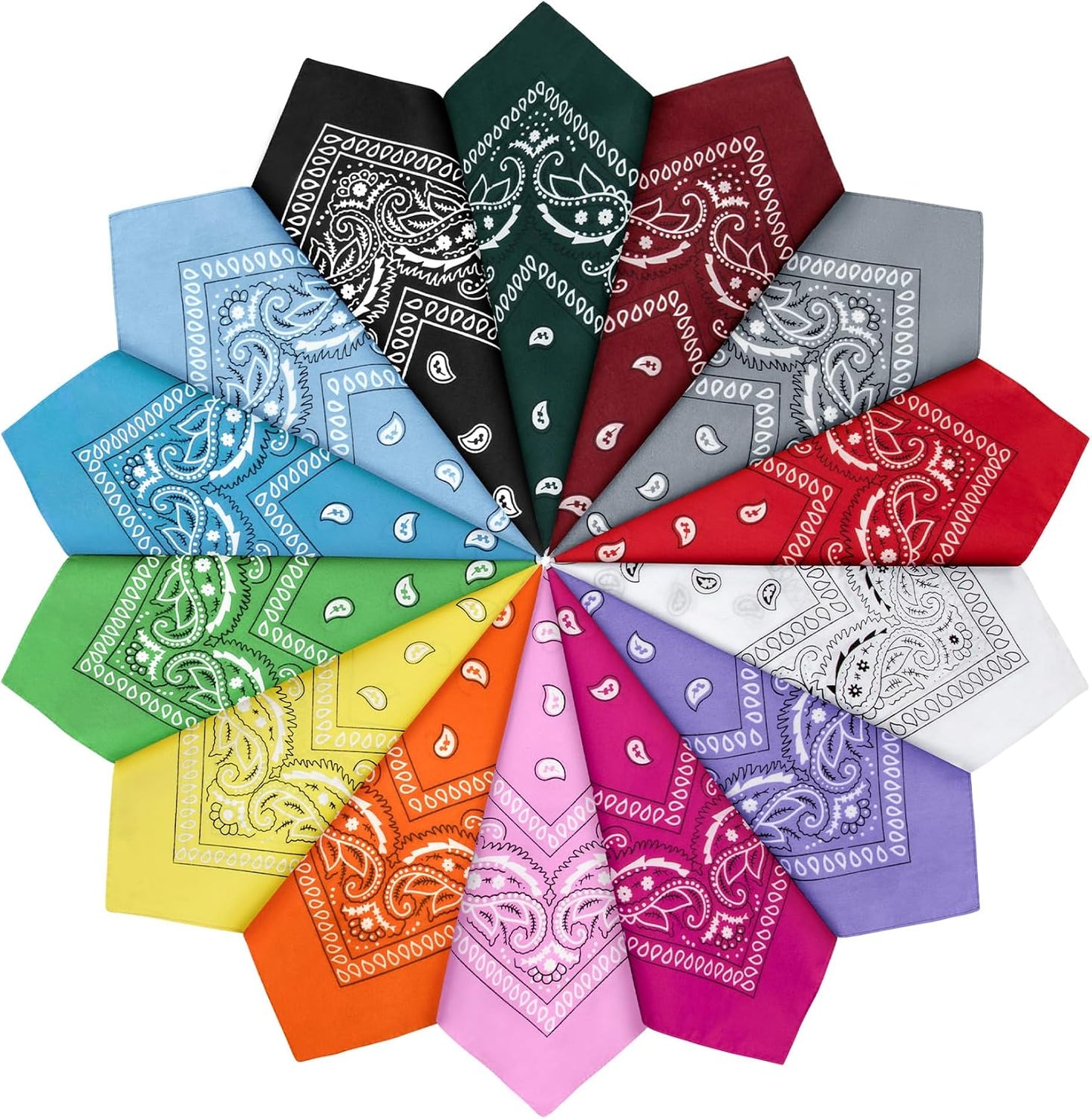 YSense 14 piezas Bandanas con estampado de cachemira, diademas nove...