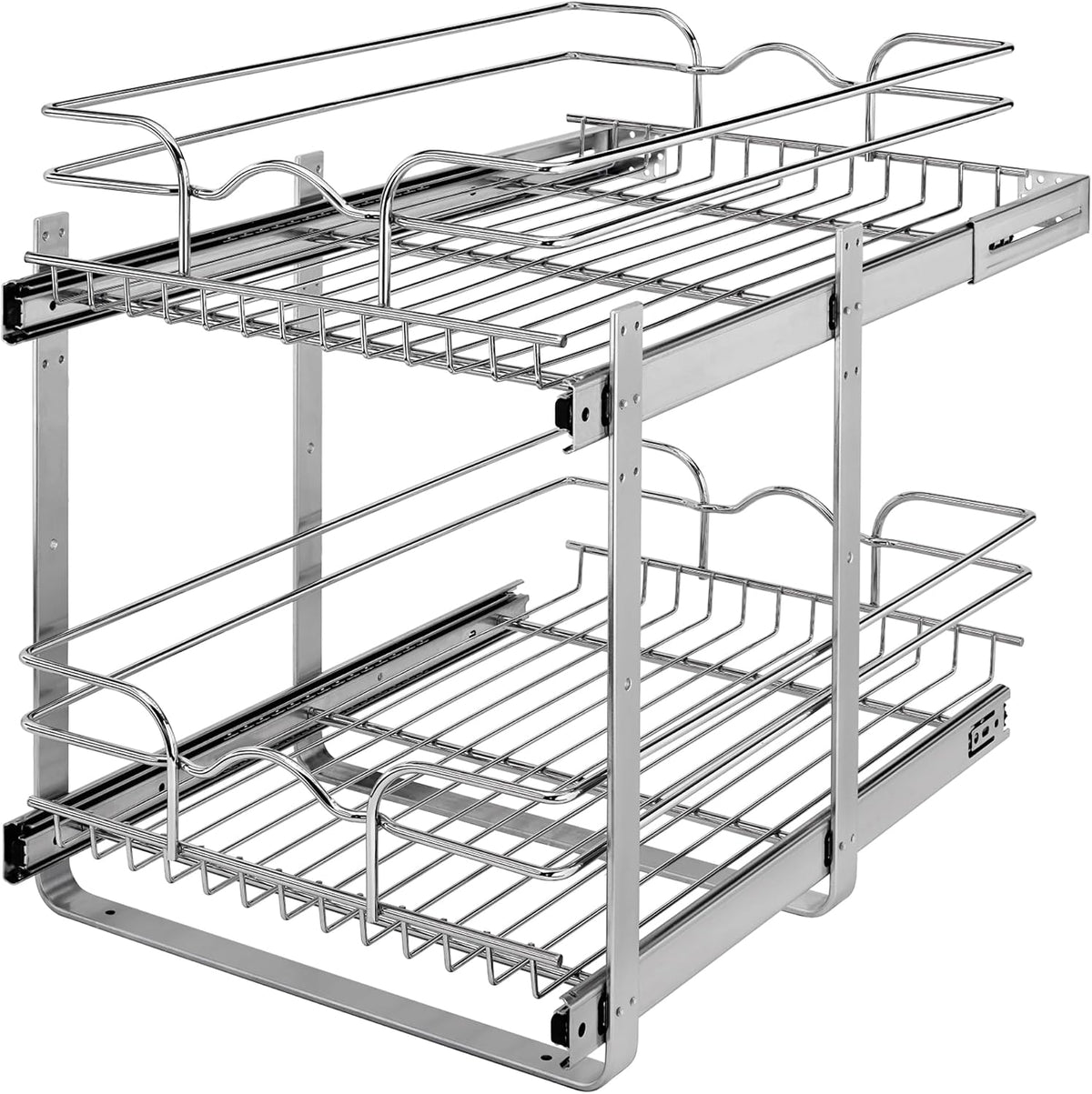 Rev-A-Shelf Estante extraíble para armario de cocina de 2 niveles y...