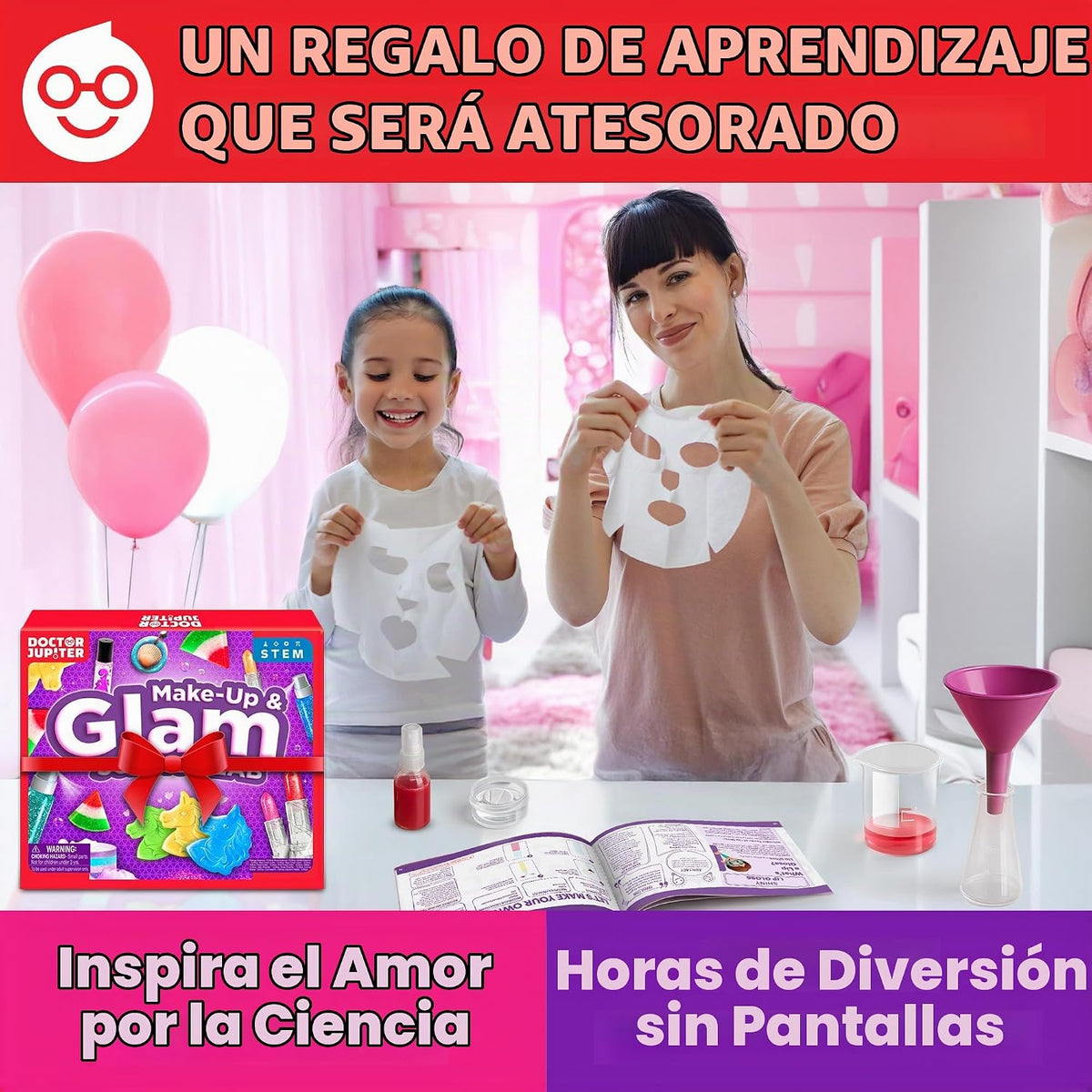 Doctor Jupiter Glam DIY Craft, Kit de Maquillaje para Niñas de 6-8-...