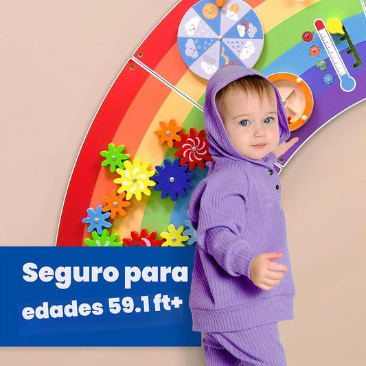 SPARK &amp; WOW Paneles de pared de actividades arcoíris, 10 activi...
