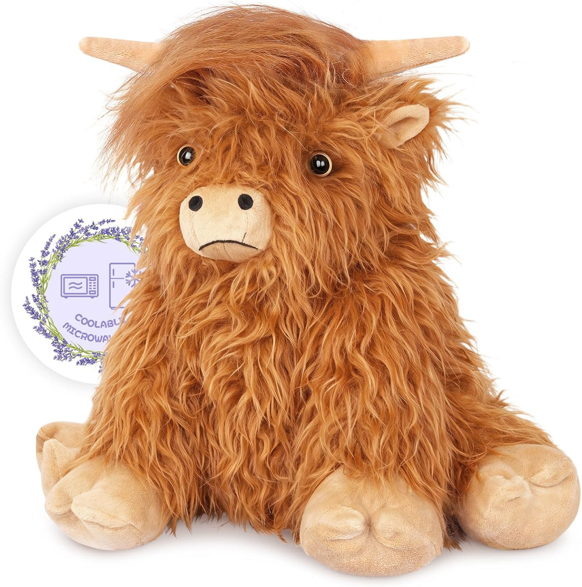 SuzziPals Vaca de las Tierras Altas de Peluche Calentable y Enfriab...