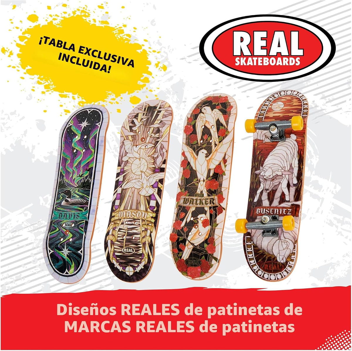 Tech Deck, Ultra DLX - Paquete de 4 minipatinetas de diapasón, pati...