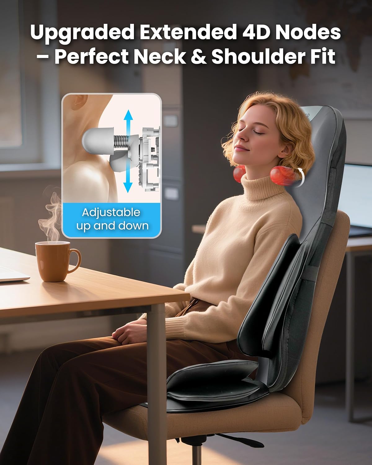 COMFIER Shiatsu - Masajeador de cuello y espalda, almohadilla para...