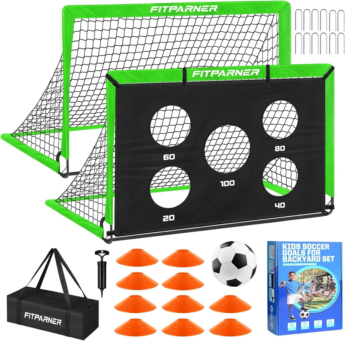FITPARNER Portería de fútbol, portería de fútbol para niños en el p...