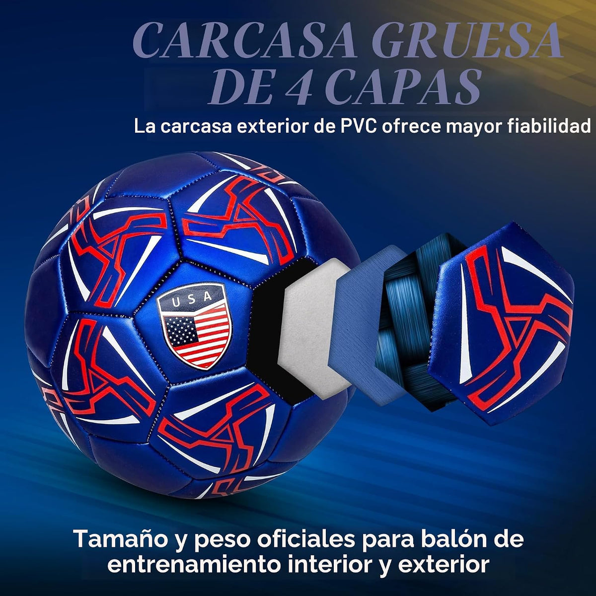 Western Star Soccer Ball USA - Balones de fútbol oficiales de grado...