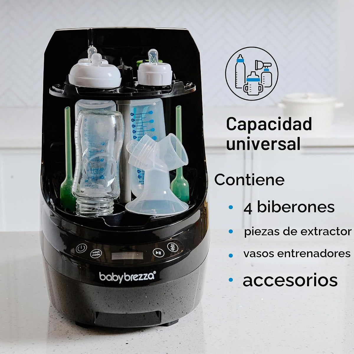 Baby Brezza Lavadora de biberones Pro - Mejor limpieza clínicamente...