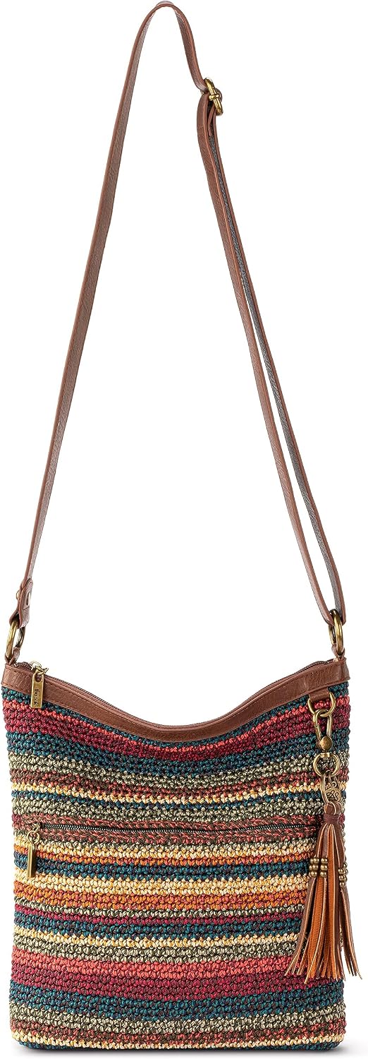 The Sak Lucia - Bolso cruzado de ganchillo, bolso convertible con c...
