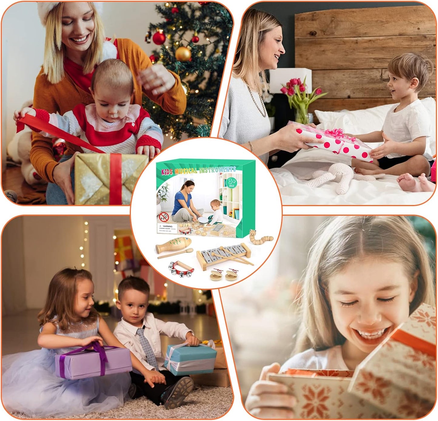 Instrumentos musicales para niños, juegos de juguetes de percusión...