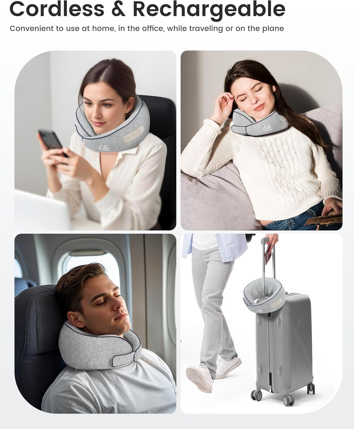 CILI Almohada Masajeadora de Cuello Inalámbrica con Calor, Masajead...