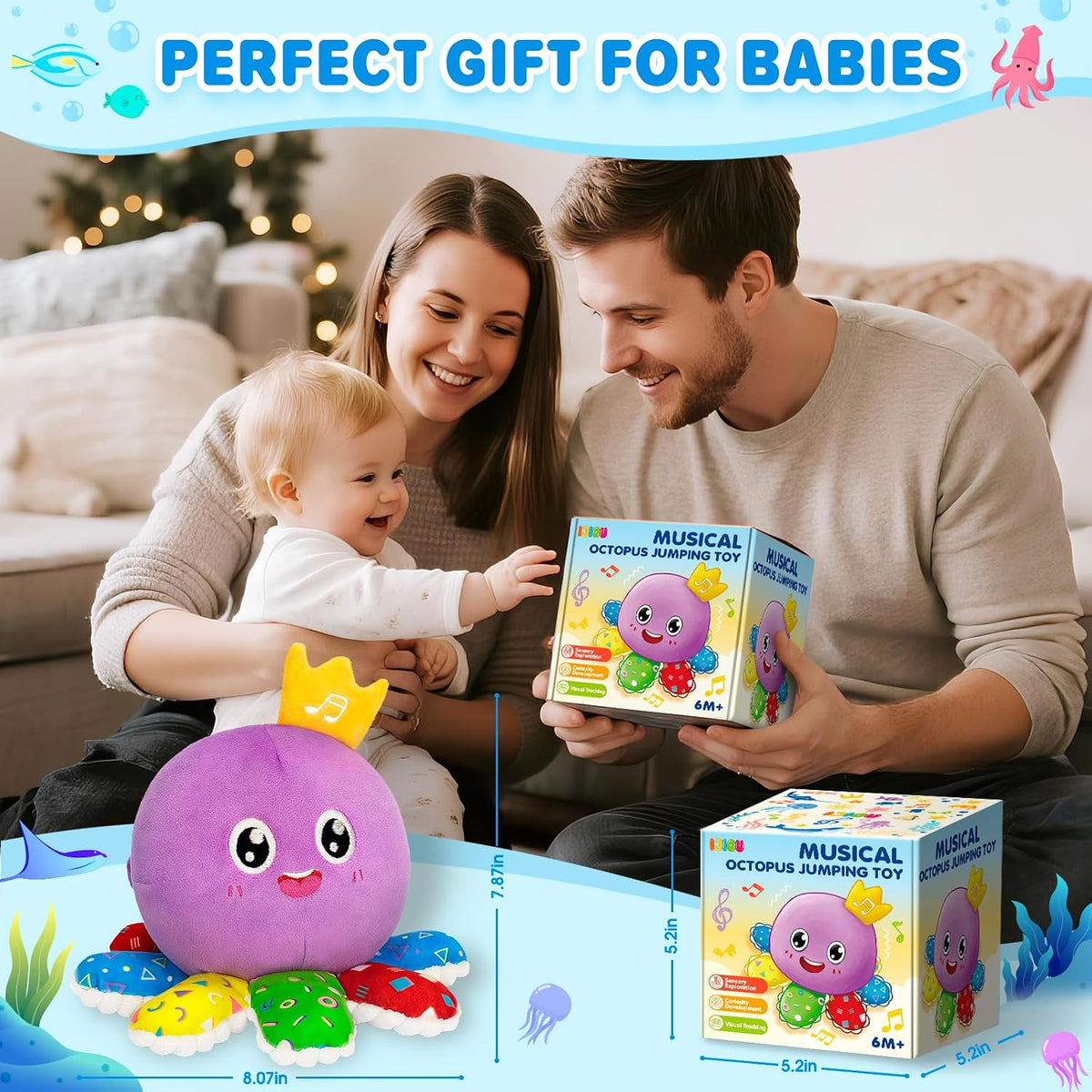IJIGU Juguetes musicales para bebés de 6-12-18 meses, juguete de pu...