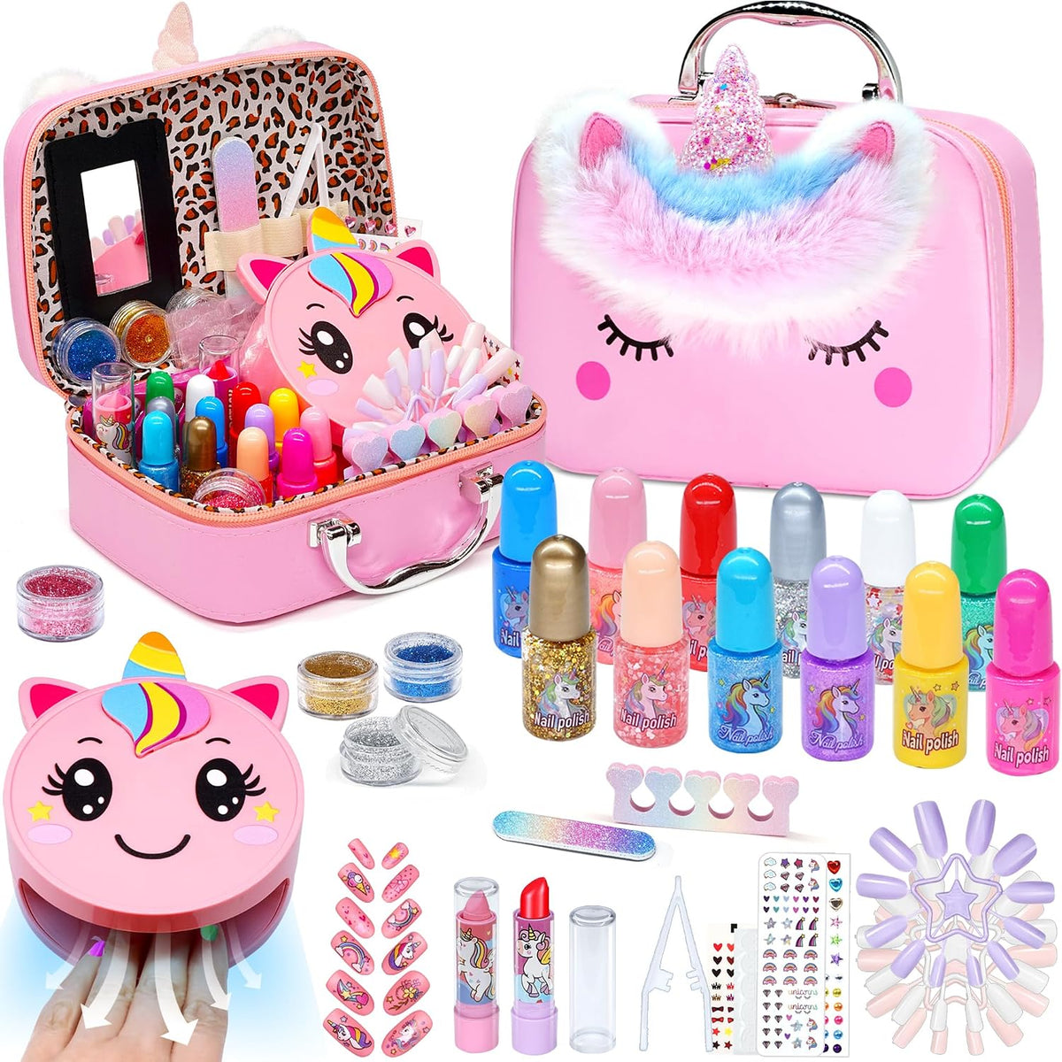 Kit de esmalte de uñas para niñas \u2013 no tóxico incluido secador...