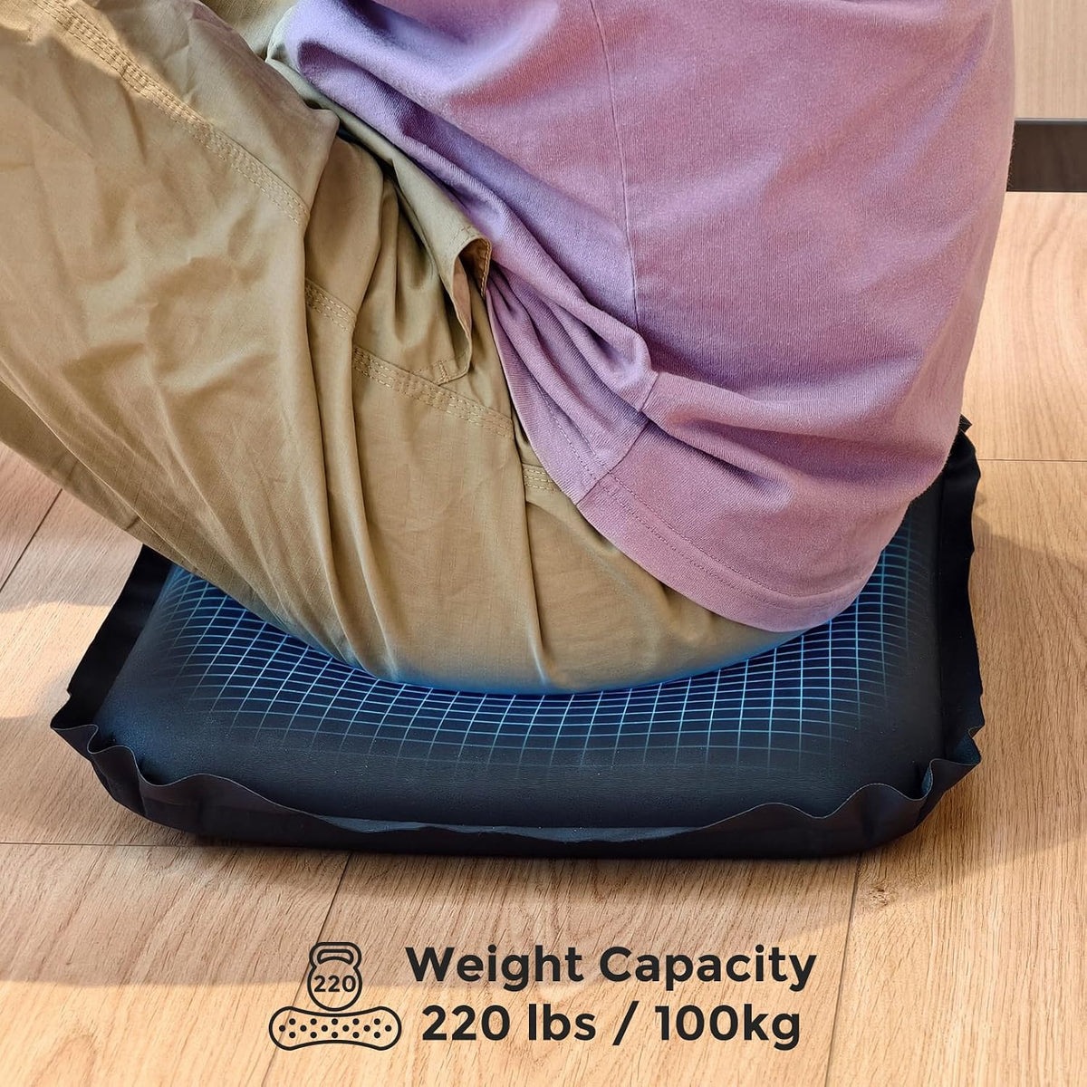 Cojín inflable para asiento de avión para viajes largos y estadios...
