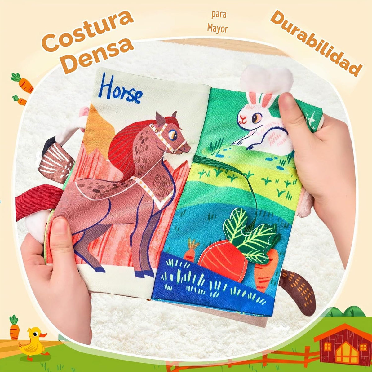 JoyCat Farm Libros de Juguetes para Bebés de 0 a 6 Meses, Libro de...