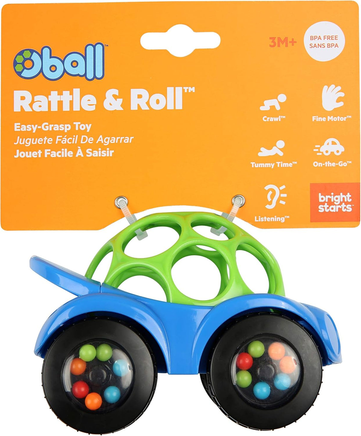 Bright Starts Oball Easy Grasp Rattle &amp; Roll - Juguete deportiv...