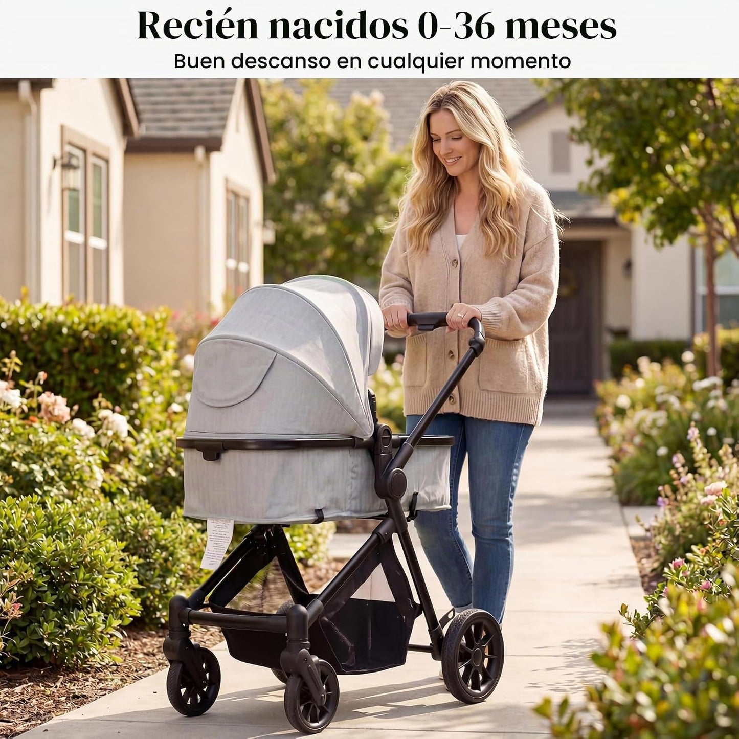 Nurtrarola - Cochecito de bebé ligero 2 en 1 con asiento reversible...