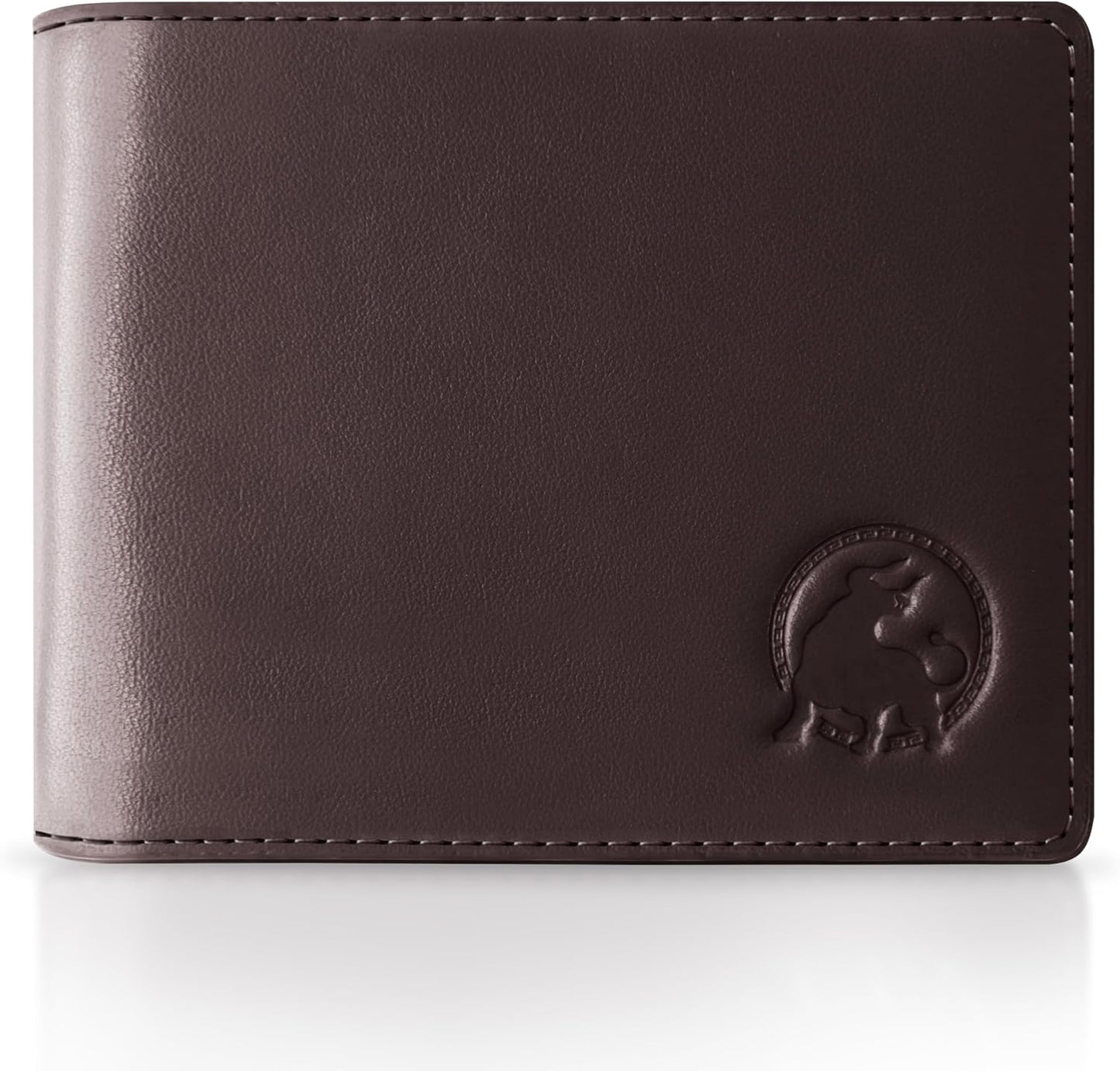 BULLTAILOR Billetera de cuero de grano completo para hombre, minima...