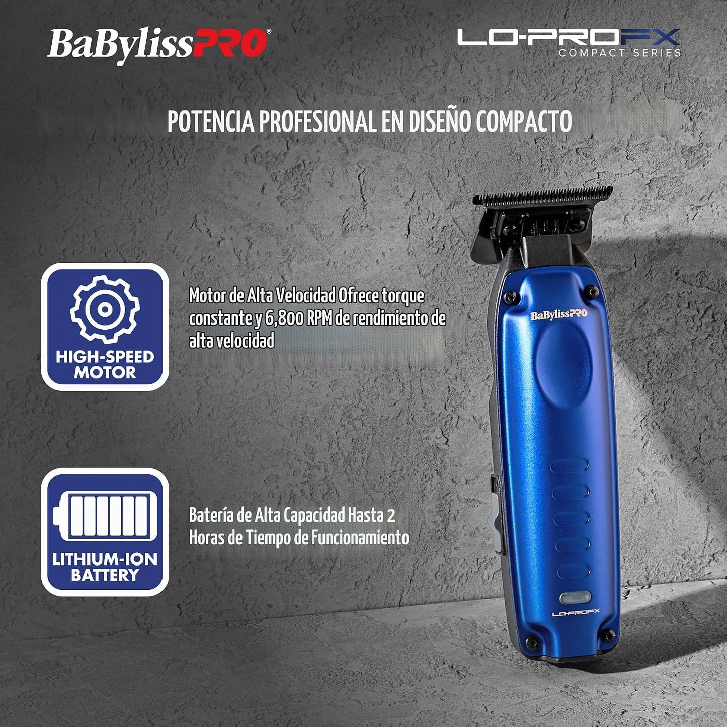 BaBylissPRO Recortadoras LO-PROFX compactas de alto rendimiento par...