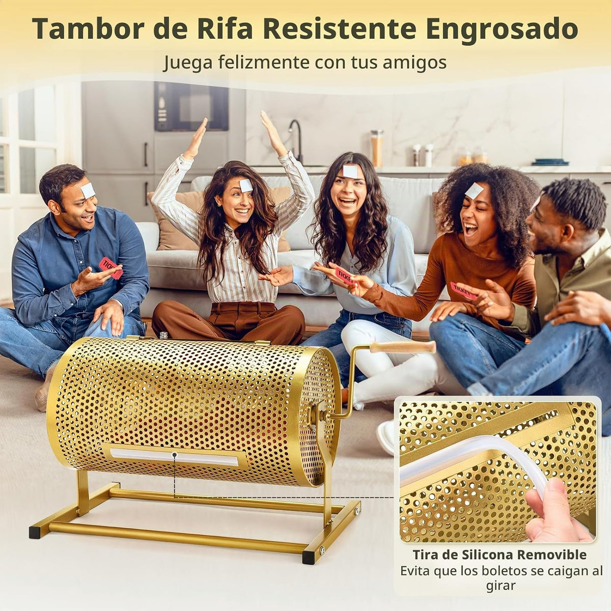 AugFir Tambor de Rifa, Jaula Giratoria de Boletos de Rifa de Servic...