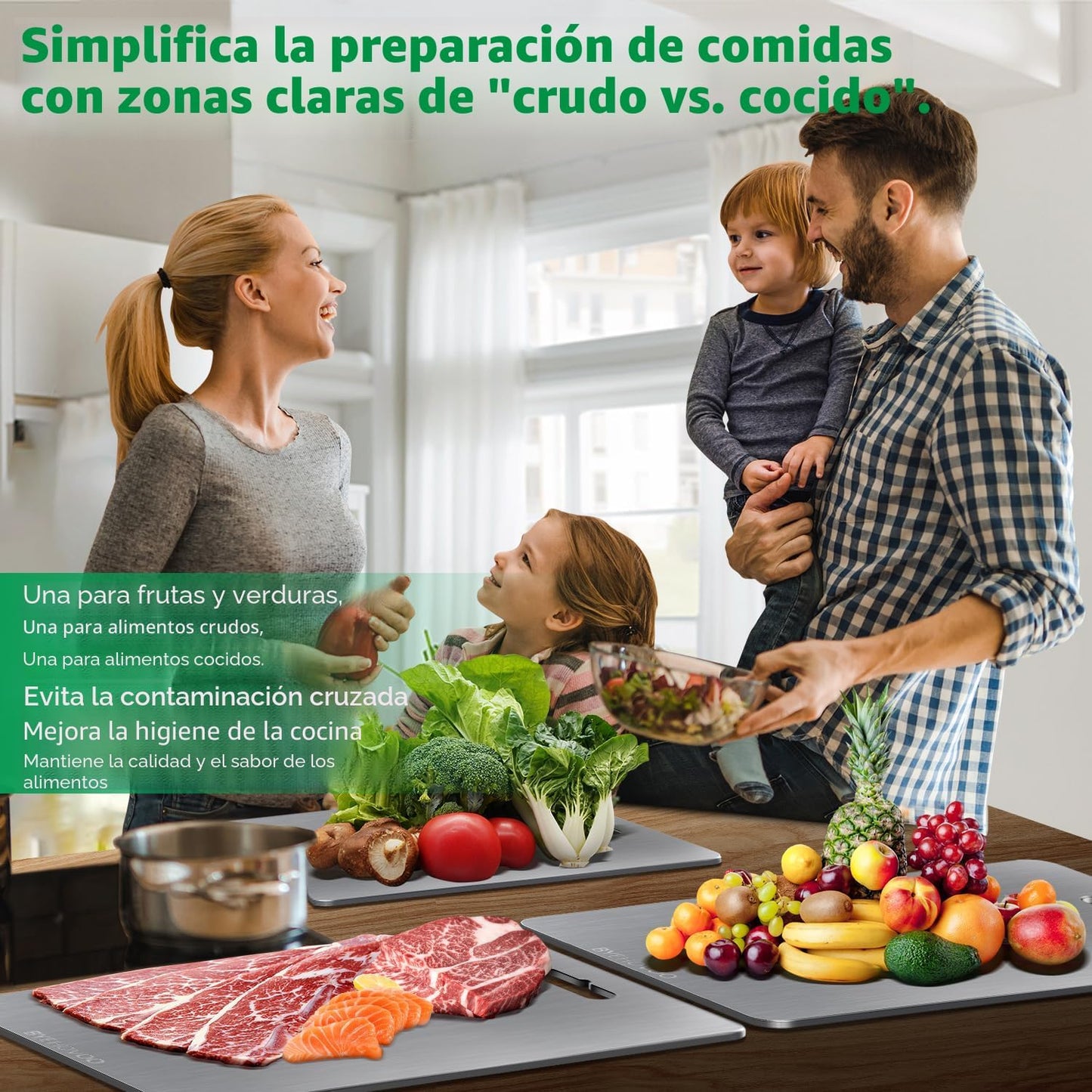 Tabla de cortar de titanio para cocina, juego de 3, tablas de corta...