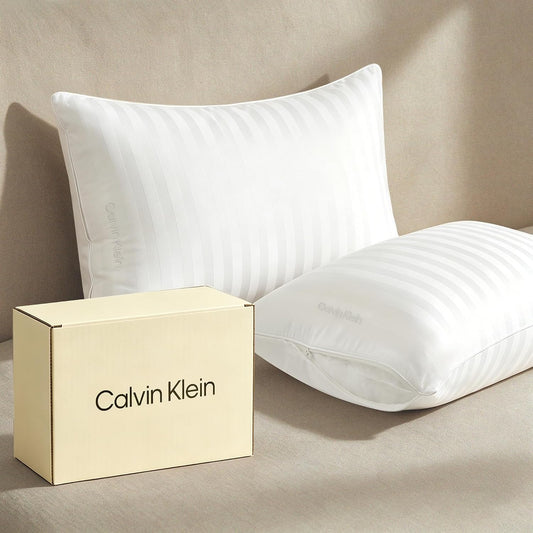 Juego de 2 almohadas de plumón de plumas Calvin Klein tamaño king,...