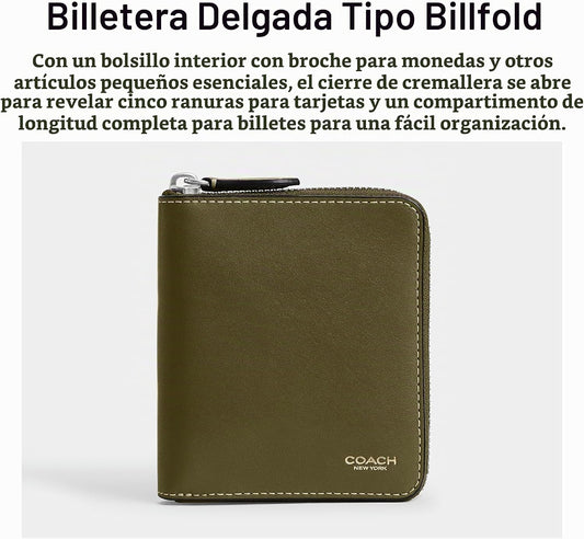 Coach Monedero con cremallera alrededor para hombre