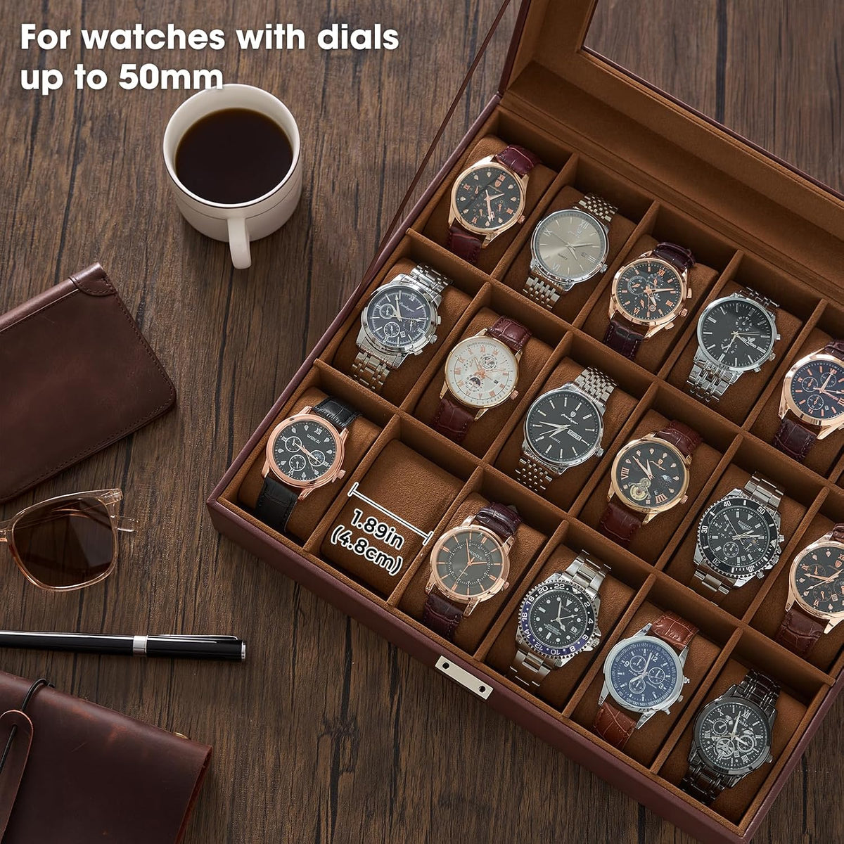 ProCase Caja de Reloj para Hombres, Organizador de Caja de Reloj de...